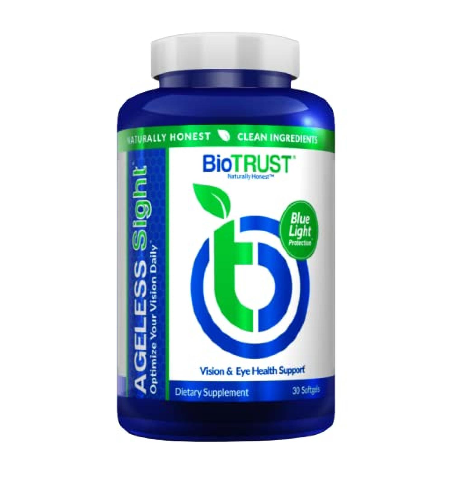 BioTRUST Ageless Sight Blue Light Protection Promotes Optimal Eye Health Visual Performance and Brain Health Support for Digital Eye Strain Non-GMO Gluten-Free 30 Soft gels 30 Count (Pack of 1) - Buy Online on GoSupps.com