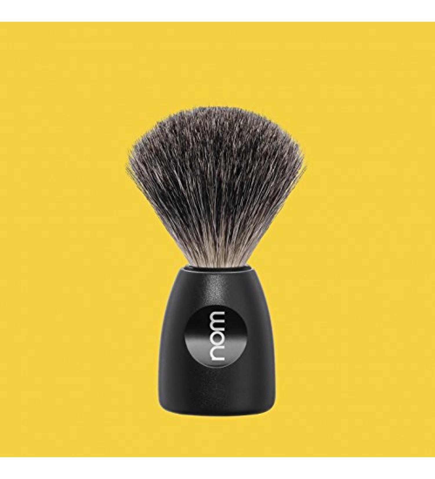nom - Shaving brush - LASSE series - Pure badger hair - Black plastic