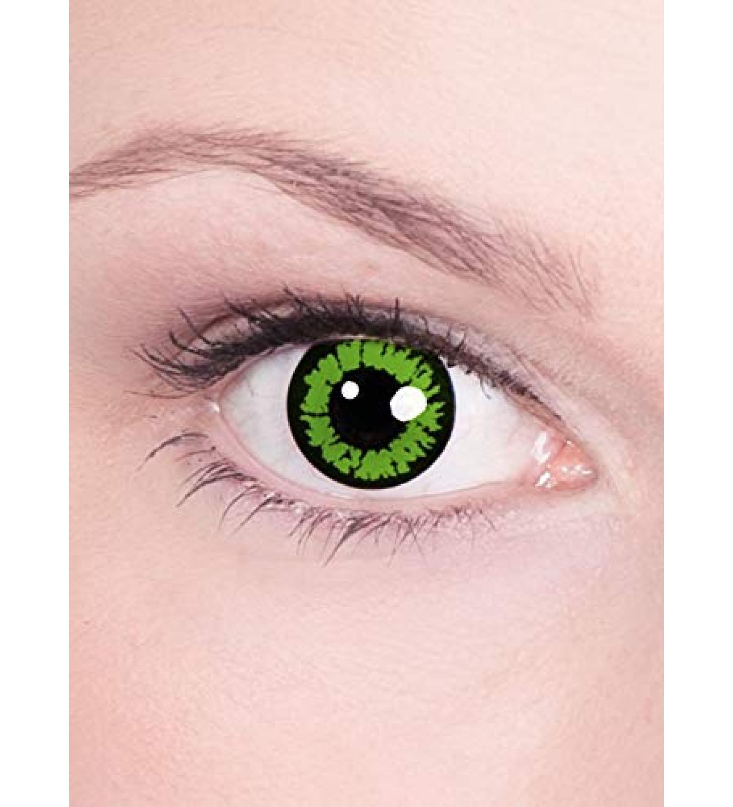 Buy Green Fire Annual Contact Lenses - Prescription -3.0 Diopters | Perfect for Halloween & Carnival Parties - Buy Online on GoSupps.com