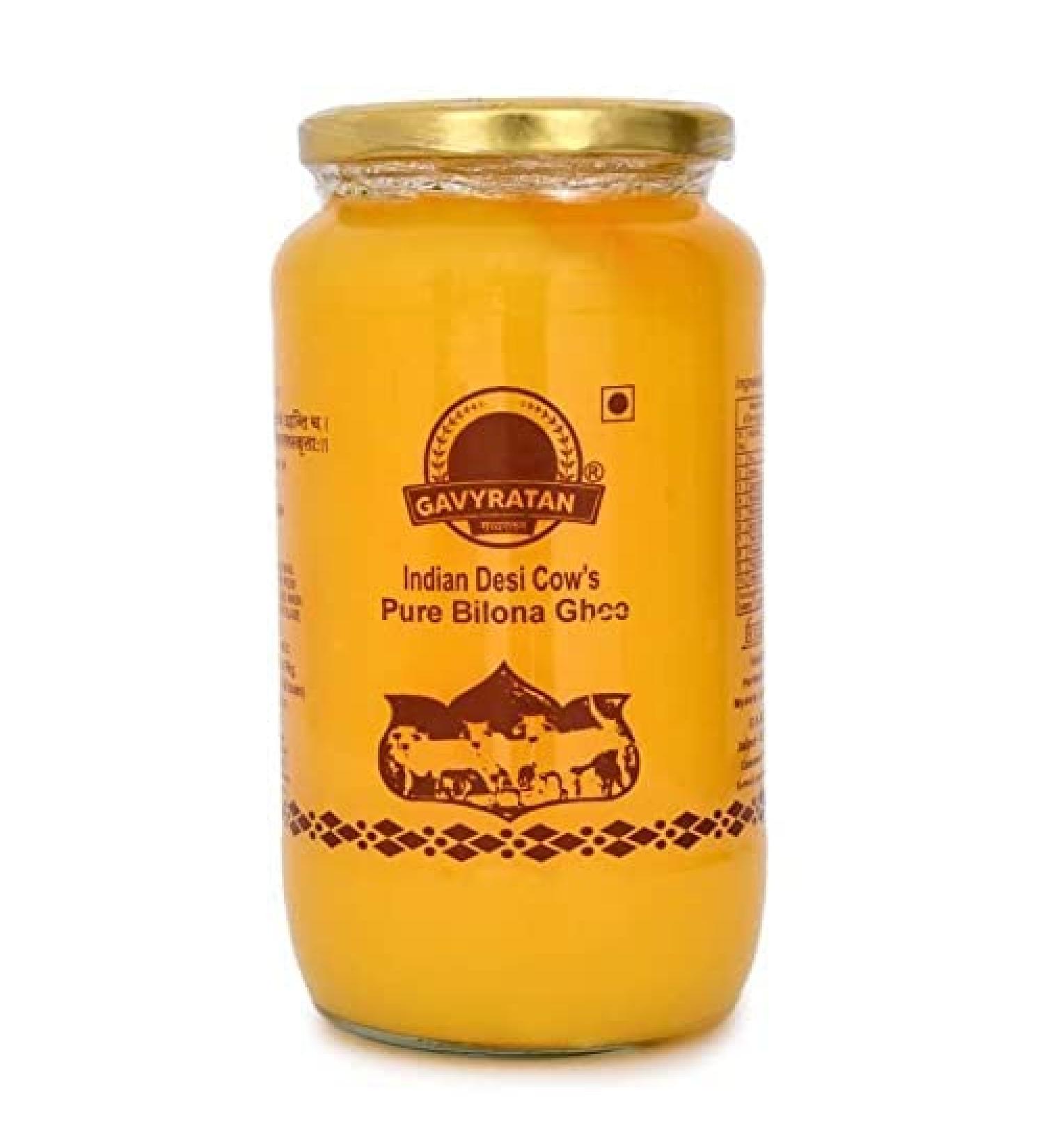 Gavyratan Bilona Ghee in Speisekammer 100% reines Tharparkar A2 Kuh-Desi-Ghee 1 LTR