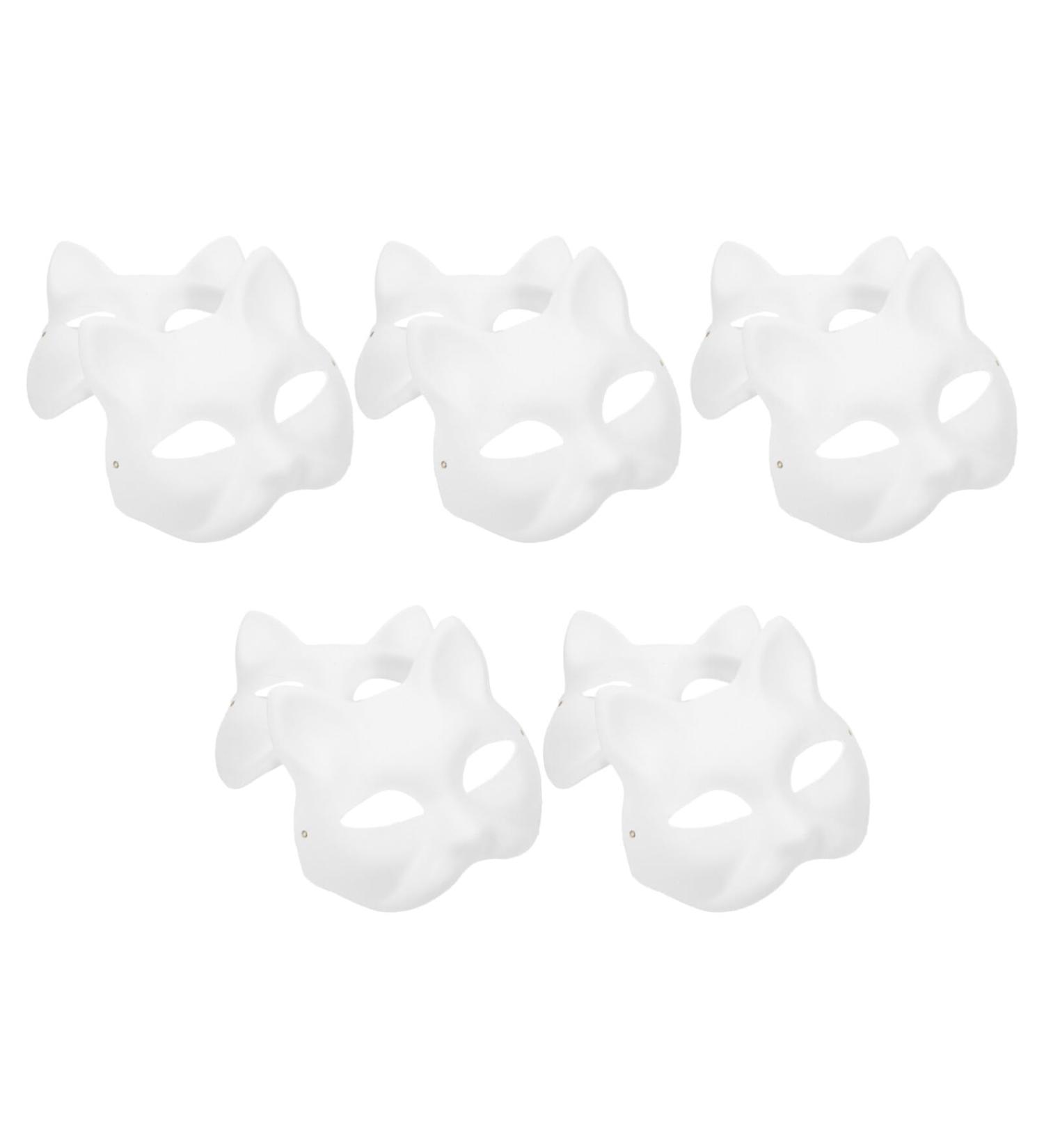 DIYEAH 10pcs Cat Mask - Unpainted Masquerade & Paper Mache Animal Masks for Dance Party - International Shipping Available - Buy Online on GoSupps.com