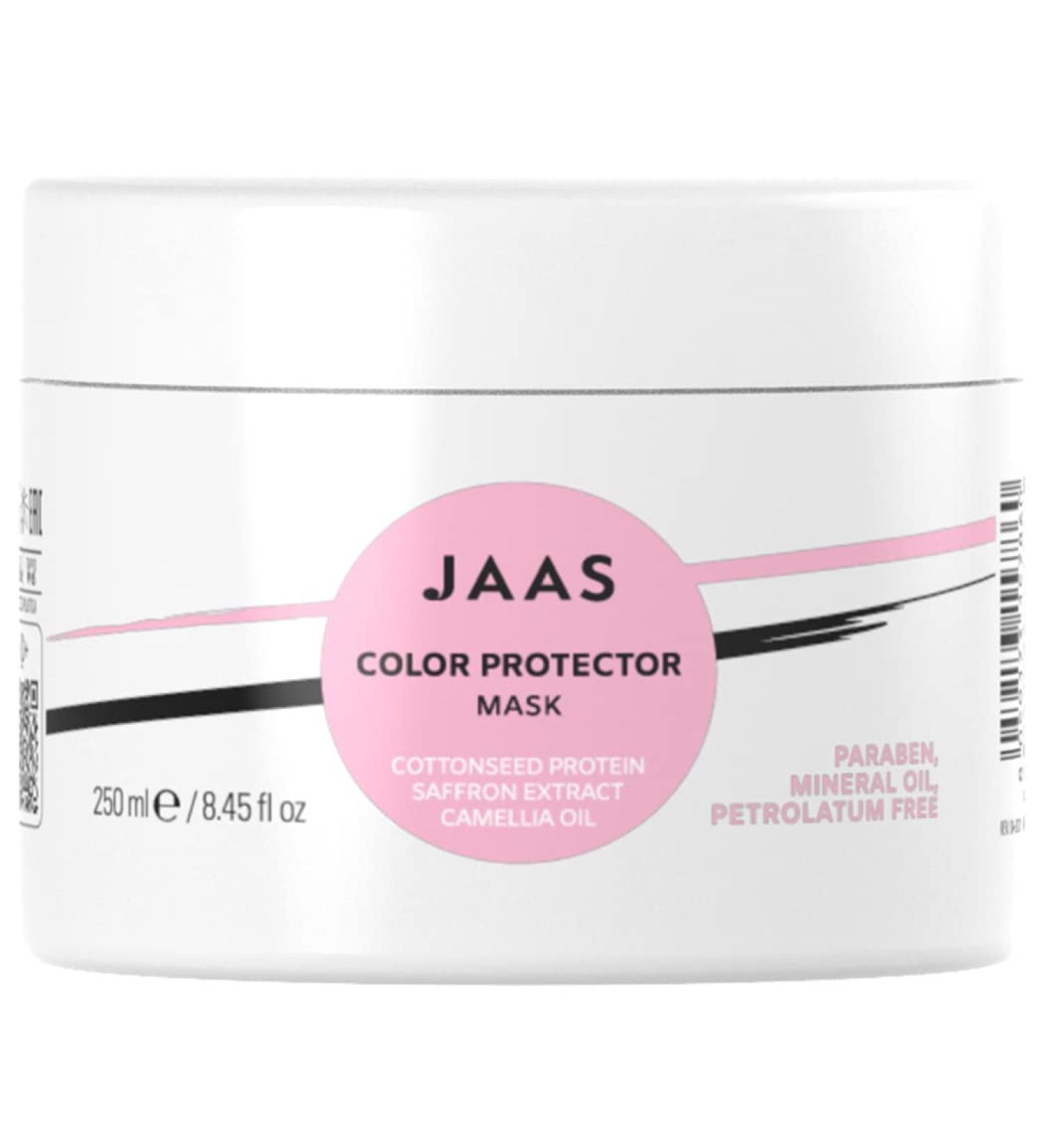  JAAS JAAS Color Protector Nutrient Mask and Protection for Coloured Hair. Saffron Extract Camelia Oil and Cotton Seed Oil. pH acid 3.5-4.5 which prolongs brightness and duration of colour. 250 ml - Buy Online on GoSupps.com