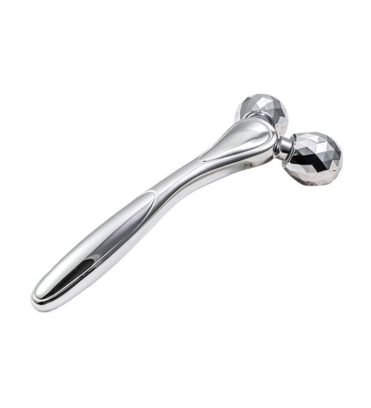 Black Y-Shaped 3D Metal Facial Roller - Manual Slimming Massage Stick for Beauty - Buy Online on GoSupps.com