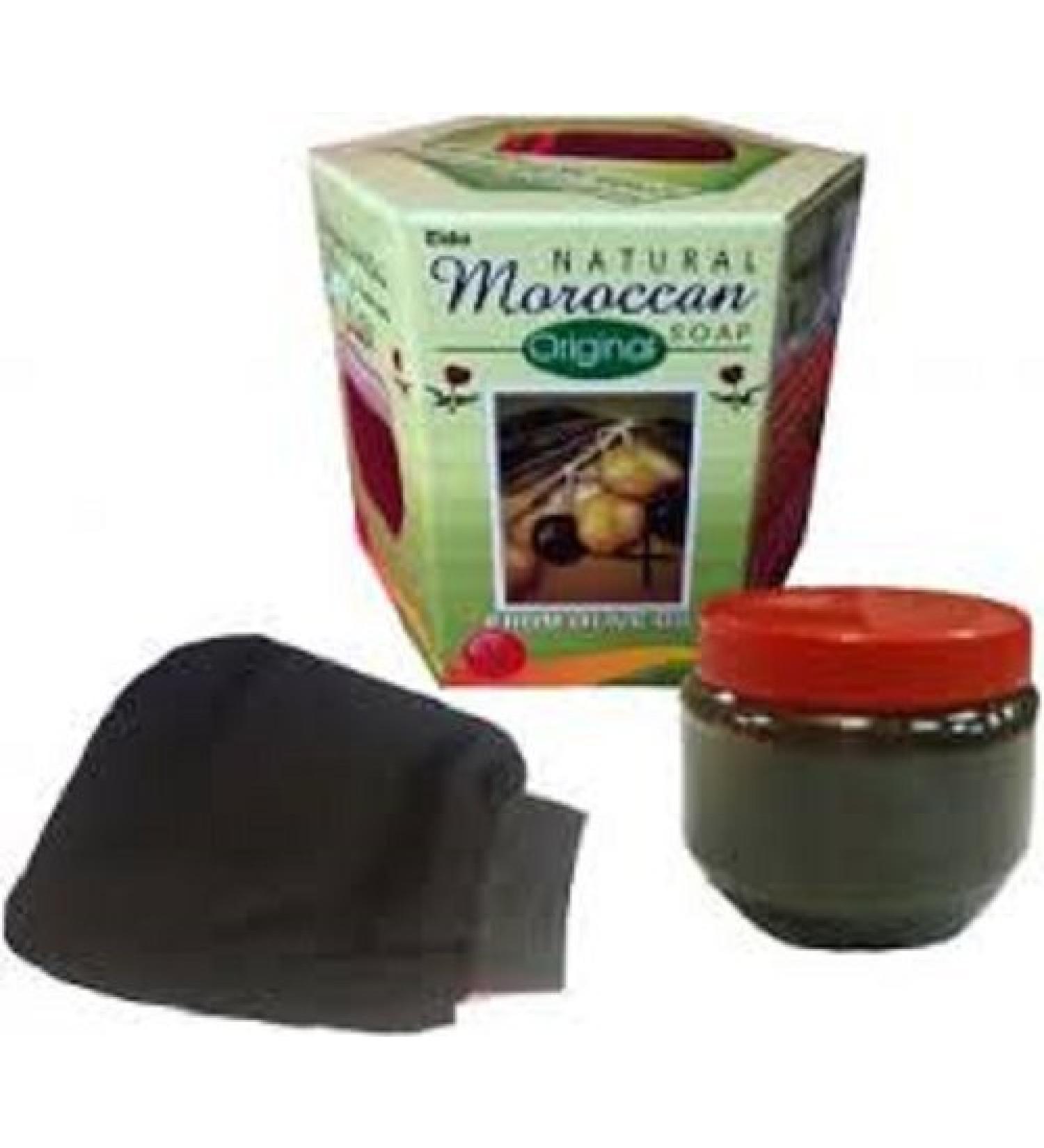 AL Kassal Hamam Natural Moroccan Black Soap 250g with Olive Oil & Castor Oil