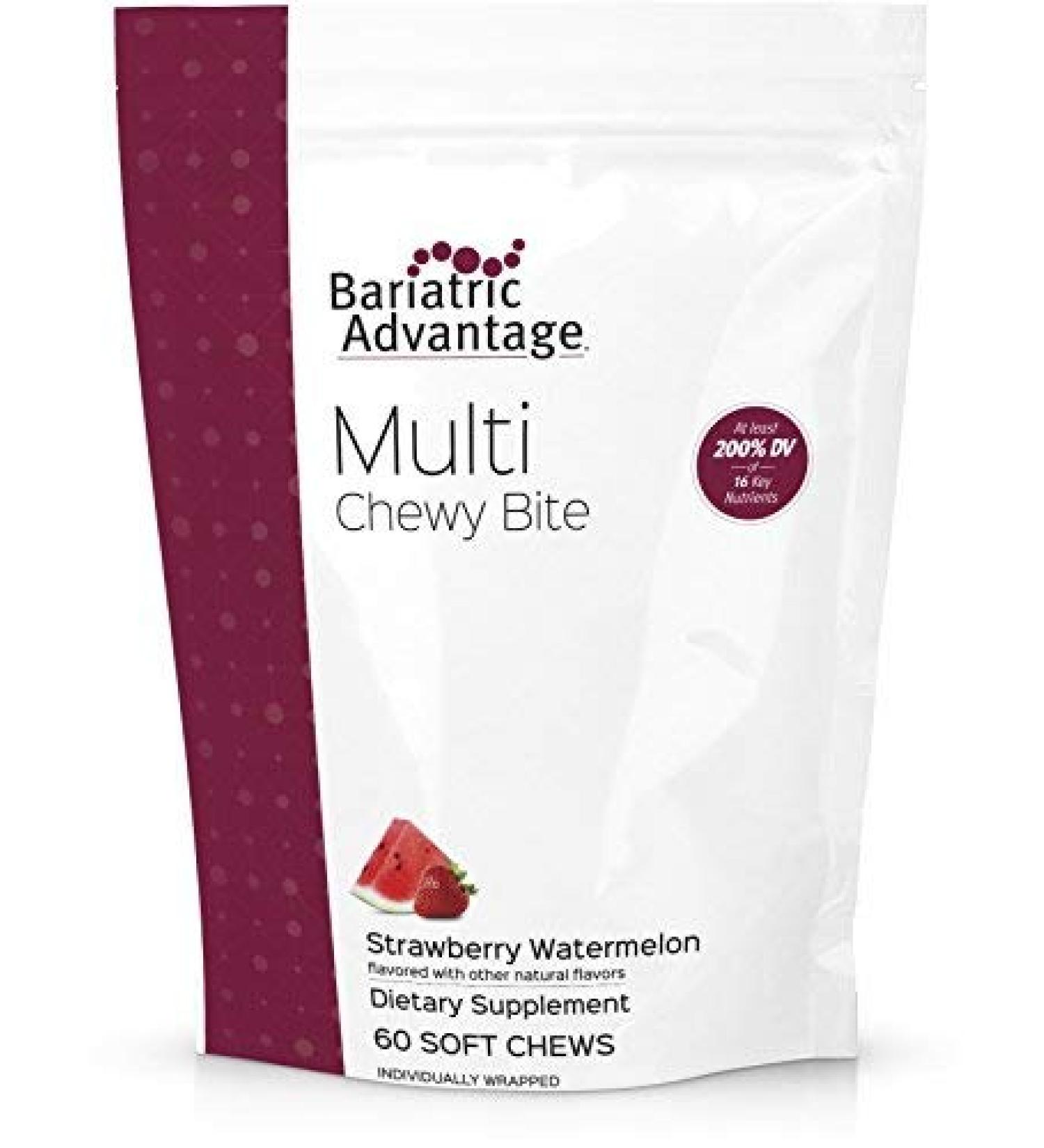 Bariatric Advantage Multi Chewy Bite Soft Chew Multivitamin - Strawberry Watermelon Flavor 60 Count - Buy Online on GoSupps.com