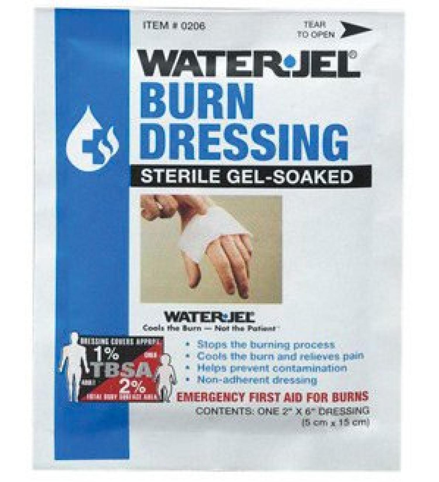 Water-Jel Technologies 2" X 6" Foil Pack Sterile Gel-Soaked Burn Dressing - 1 EA
