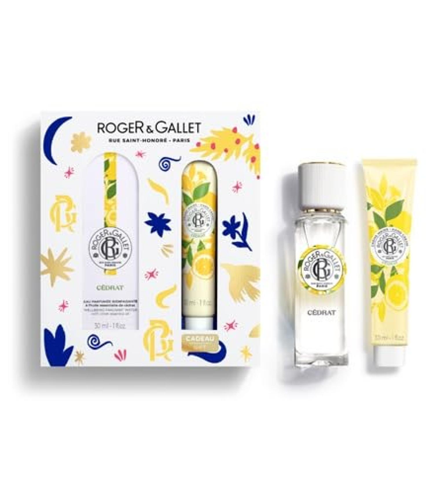 ROGER & GALLET | Citron Gift Set | 1 fl oz Wellbeing Fragrant Water | 1 oz Hand & Nail Cream | Limited Edition Citron Minis Gift Set - Buy Online on GoSupps.com