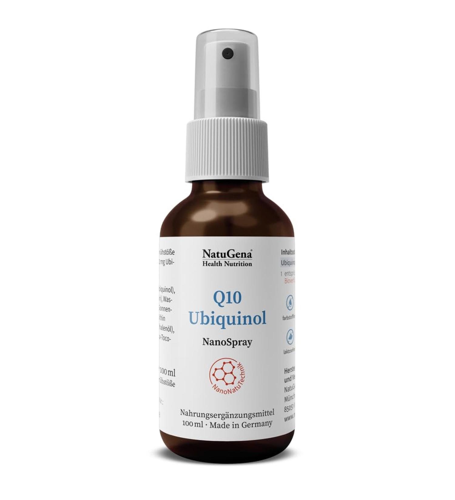 NatuGena Q10 Ubiquinol CoEnzyme Q10 NanoSpray - 100ml (720 Sprays) | Advanced NanoNatuTechnology for Enhanced Absorption - International Shipping Available - Buy Online on GoSupps.com
