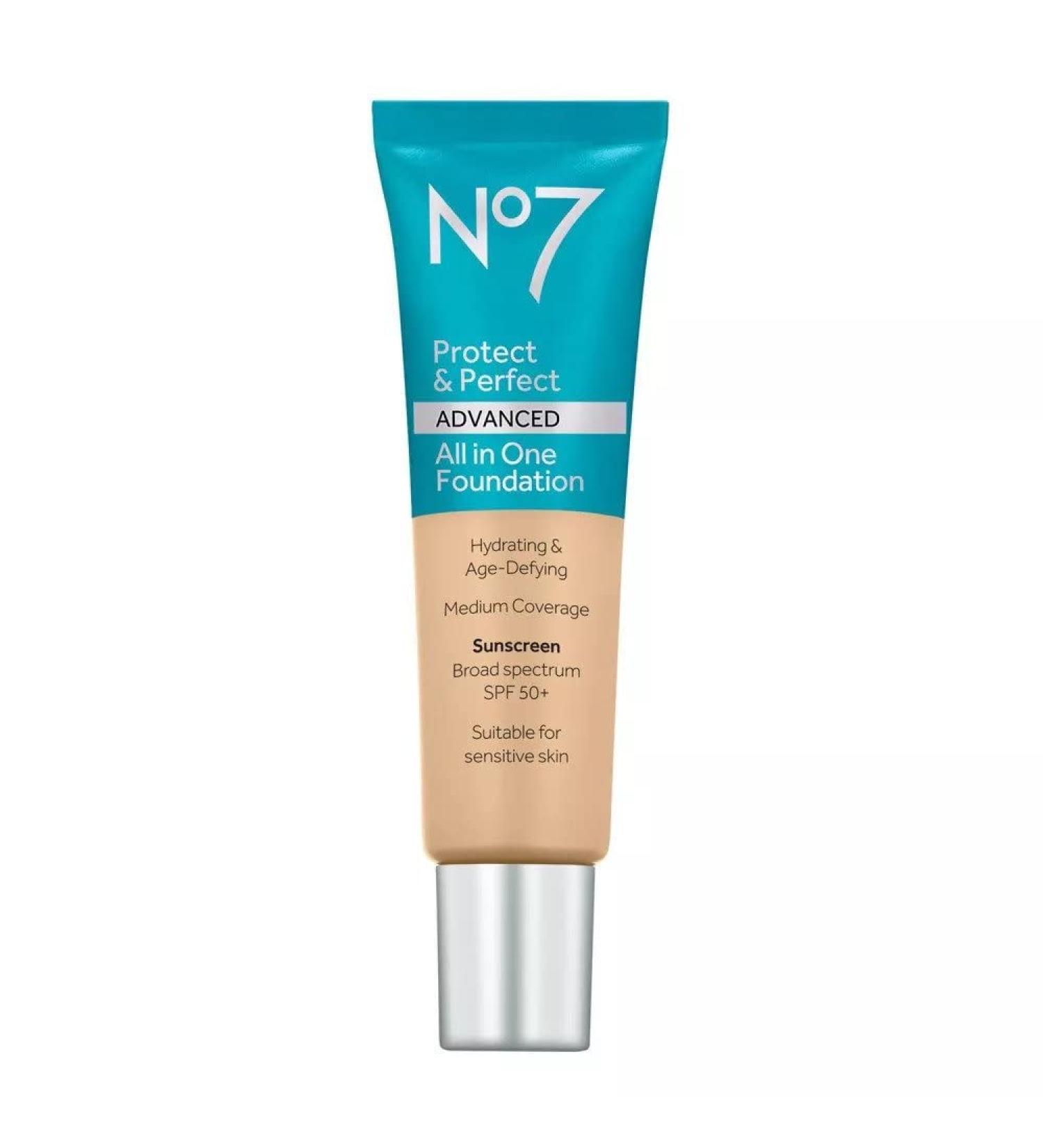 No7 Protect & Perfect Advanced All in One Foundation - Deep Honey - SPF 50 - 30ml - Buy Online on GoSupps.com