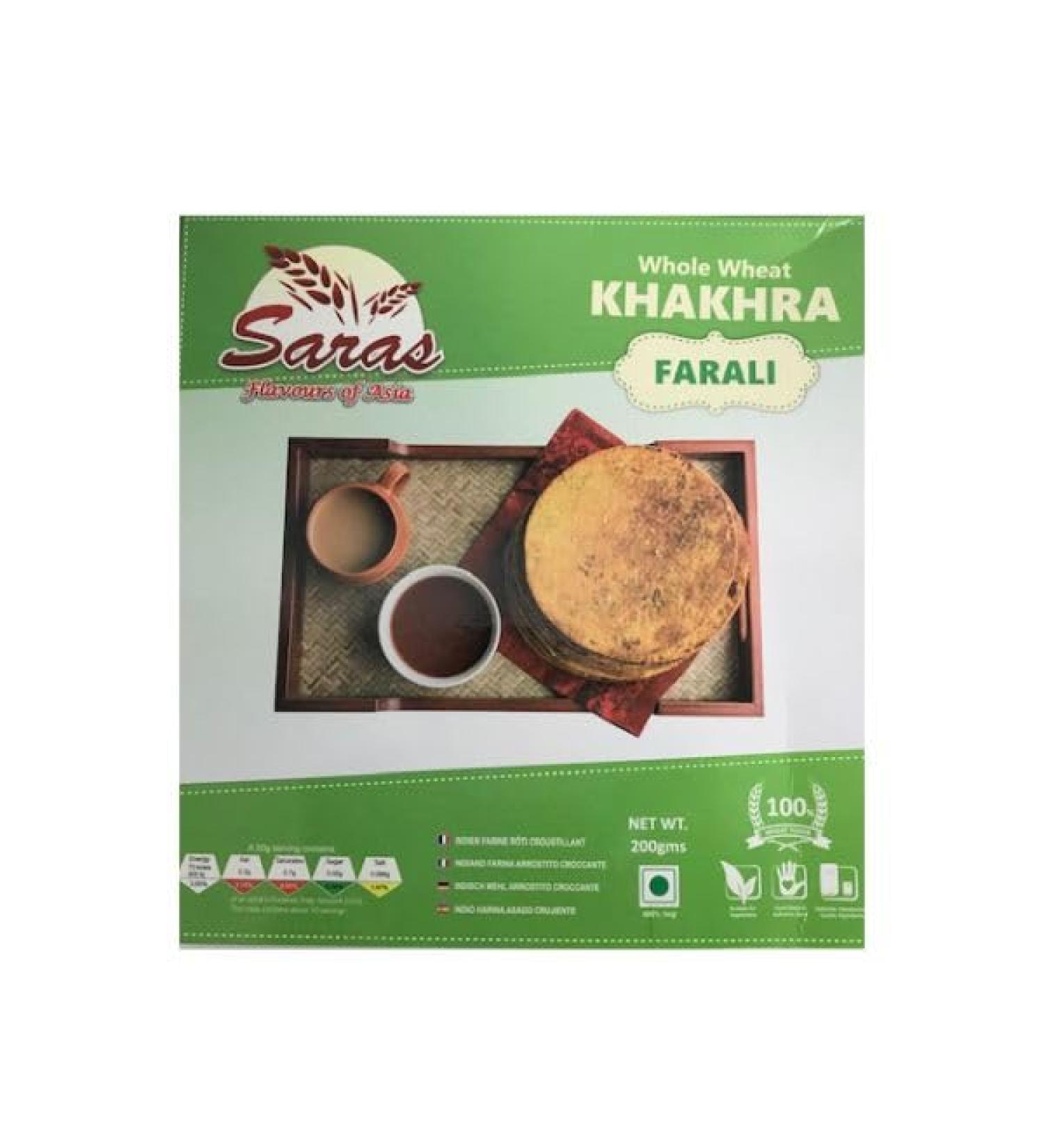 Saras Farali Khakhra - 200g (Pack of 6) - Nutritious and Crunchy Fasting Snack | Gluten-Free | Made with Premium Ingredients | Perfect for Vrat Navratri and Fasting Days - Buy Online on GoSupps.com