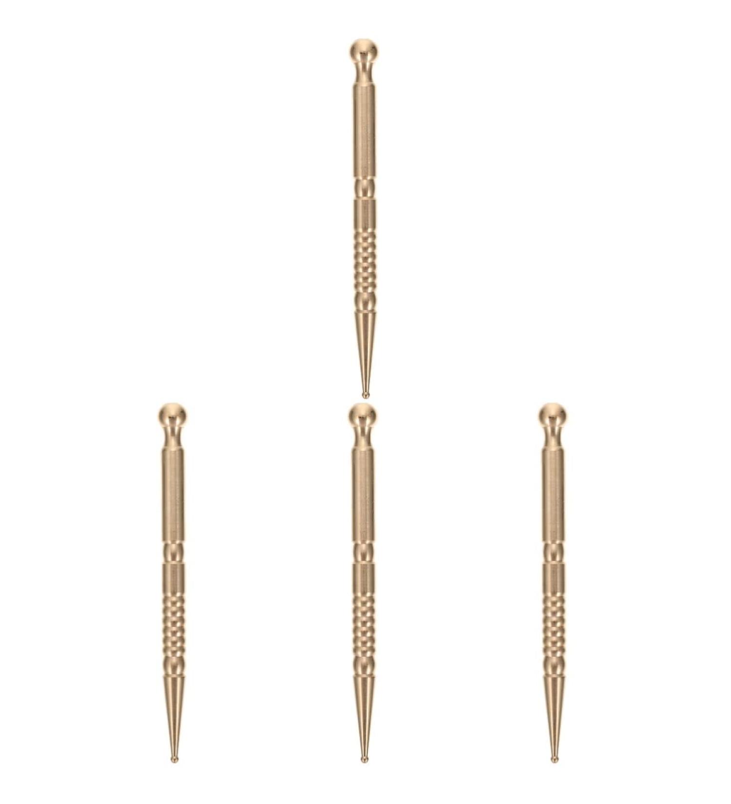 Fomiyes Relaxing Deep Salon Acupuncture Pencil Set - Professional Handheld Massage Tools Golden Earplugs & Facial Reflex Zone Therapy - 4PCS - Buy Online on GoSupps.com