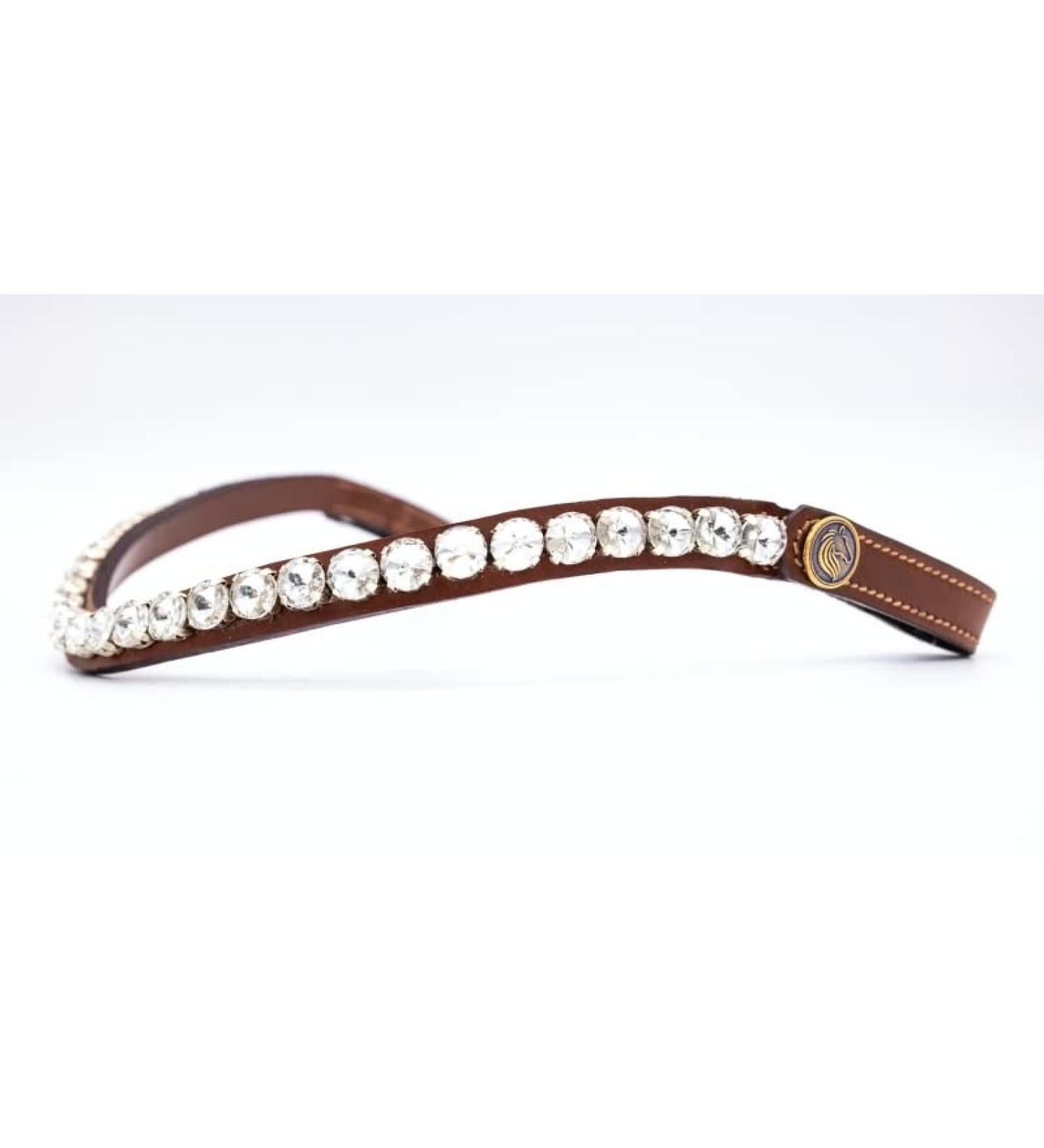 BRIDLERY Stunning White Cognac Browband for Thoroughbreds | Premium Quality & International Shipping - Buy Online on GoSupps.com