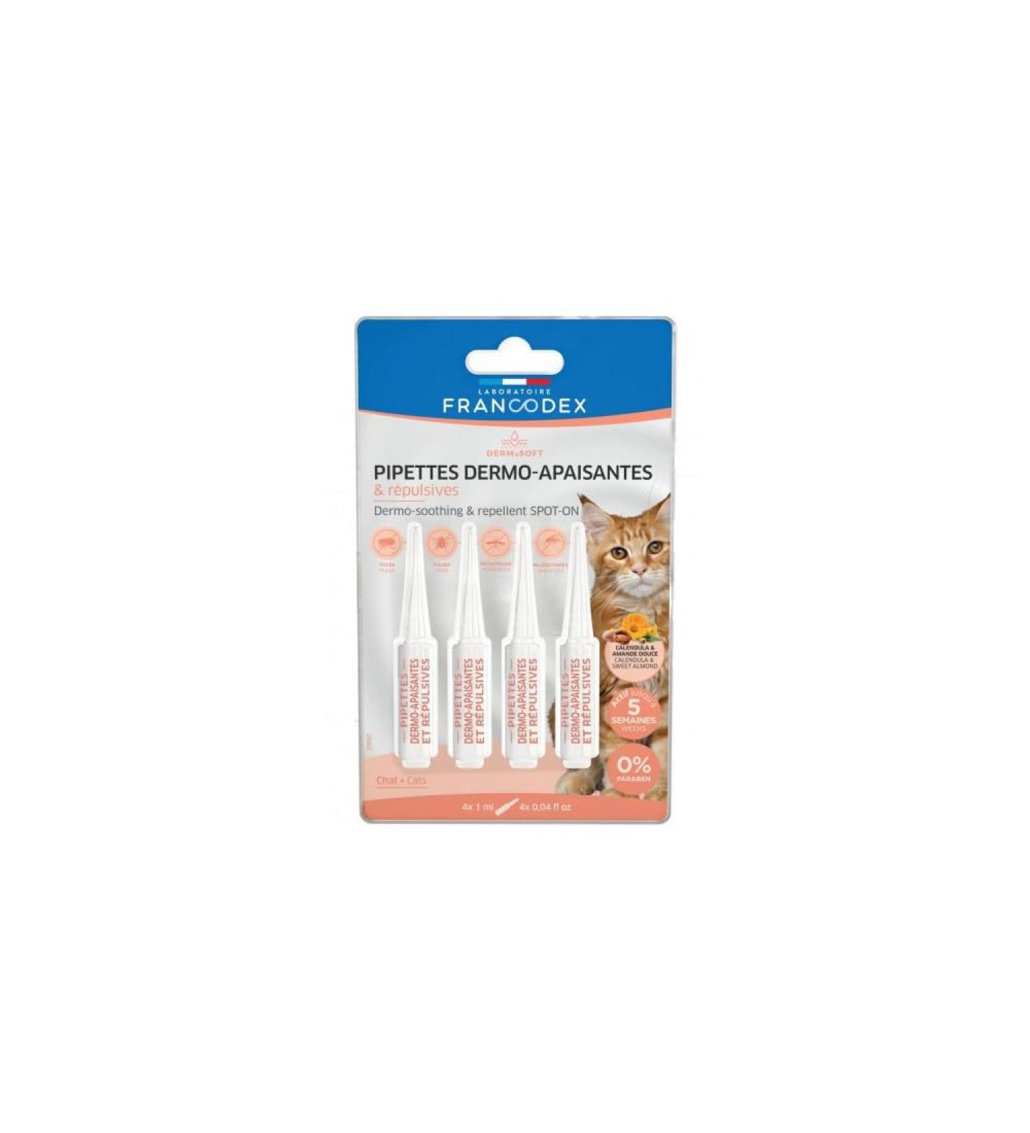 Francodex-4 Dermo-Soothing and Repellent Pipettes for Cats-FR-175401