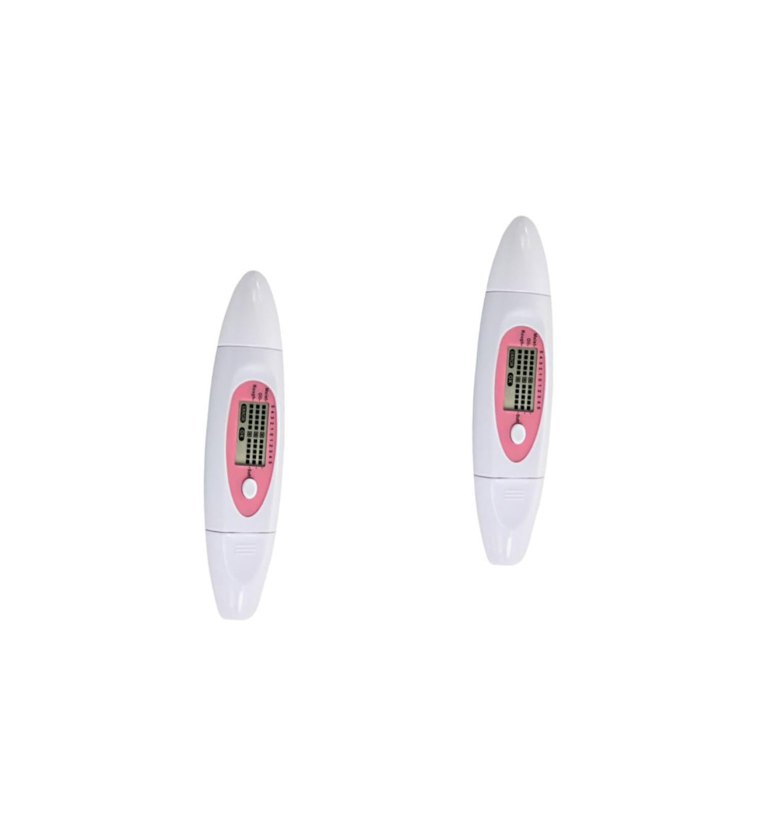 CRILSTYLEO 2pcs 3 1 Facial Moisture Oil Tester Min Spa Humidifier Digital Skin Detector Skin Test Pen White - Buy Online on GoSupps.com