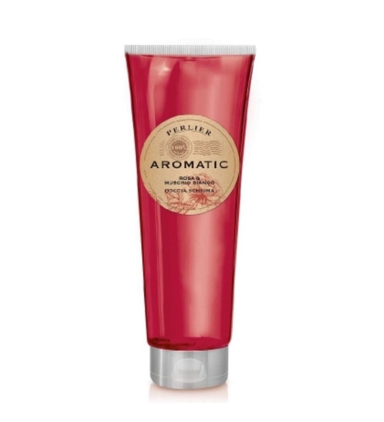 Perlier Doccia Schiuma Aromatic Rosa Rossa di Damasco e Muschio Bianco 250 ml Made in Italy Italian Import