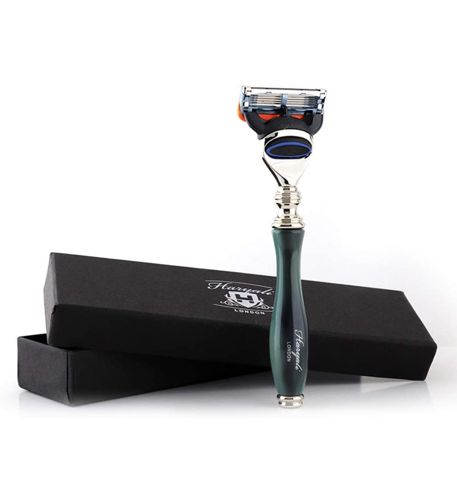 Haryali London 5-Blade Straight Razor for Men | Beard & Mustache Safety Razor with Resin Handle - International Shipping Available - Buy Online on GoSupps.com