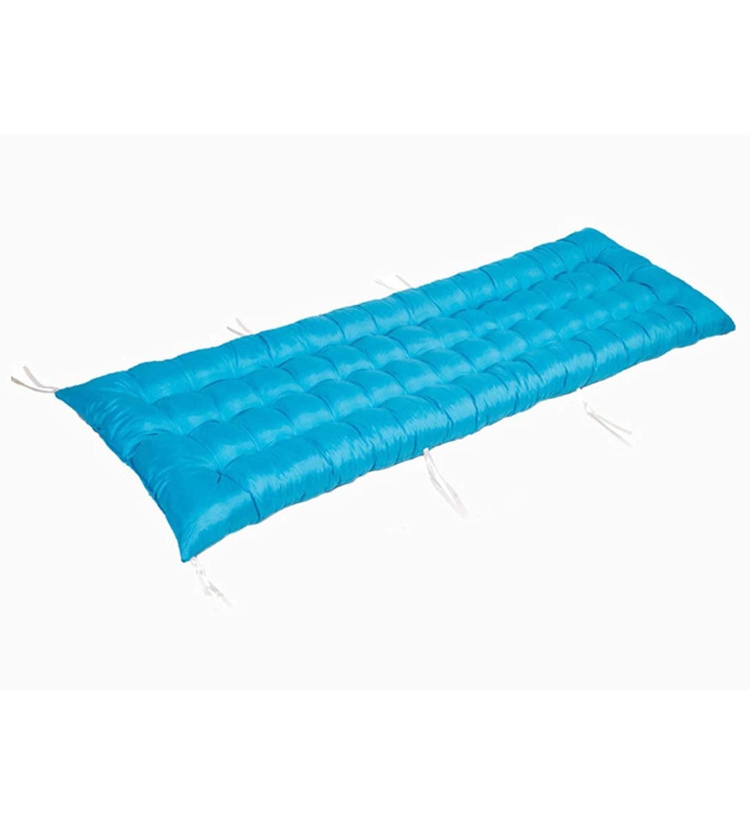 Indoor Outdoor Seat Pad Thicken Durable Wooden Bench Cushion Lounge Garden Chaise Swing Mattress with Tie Rope Anti-Slip 2 or 3 Seater Mat Blue 45*120cm - Buy Online on GoSupps.com