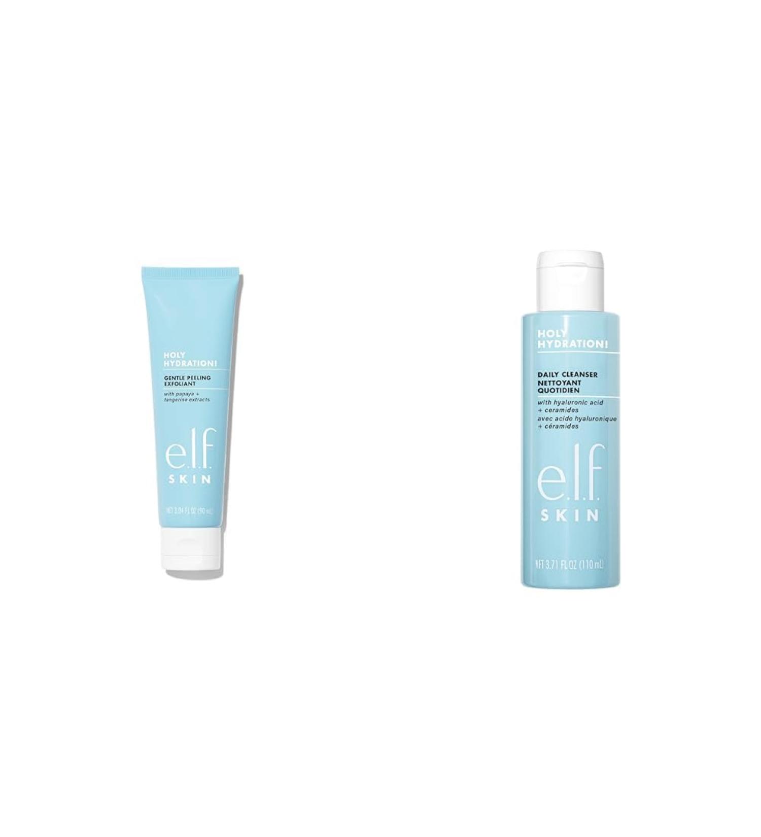 e.l.f. SKIN Gentle Peeling Exfoliant Face Cleanser Non-Harsh Liquid Formula Creates A Glowing & Cosmetics Holy Hydration! Daily Cleanser Wash away Excess Oil Impurities and Makeup Skin Exfoliant+ Cleanser 3.71 Fl Oz - Buy Online on GoSupps.com