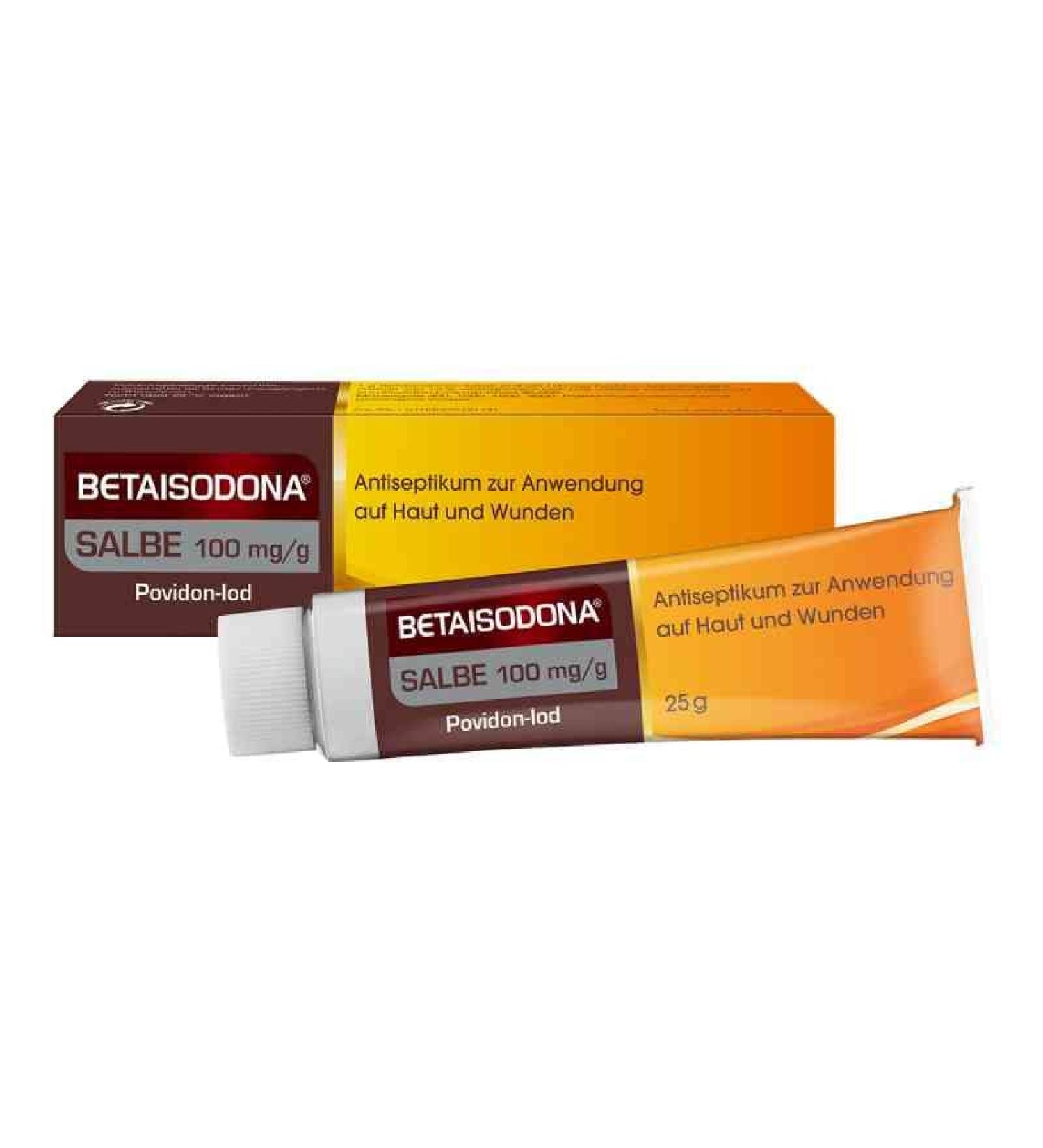 Betaisodona Povidone-Iodine Wound Antiseptic Ointment 25g - Alcohol-Free, Non-Burning Formula - Buy Online on GoSupps.com