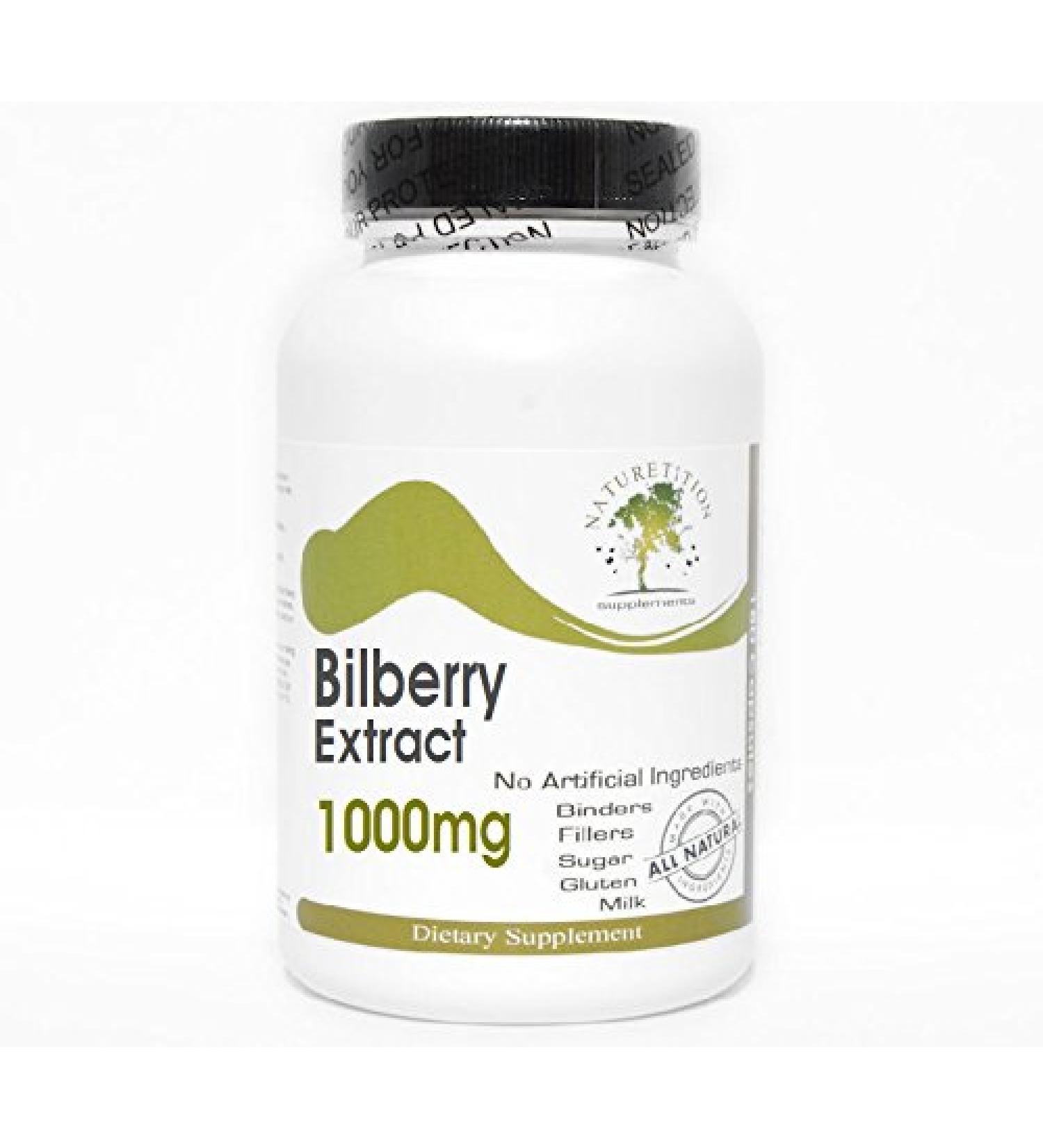 Bilberry Extract 1000mg 100 Capsules - No Additives Naturetition Supplements