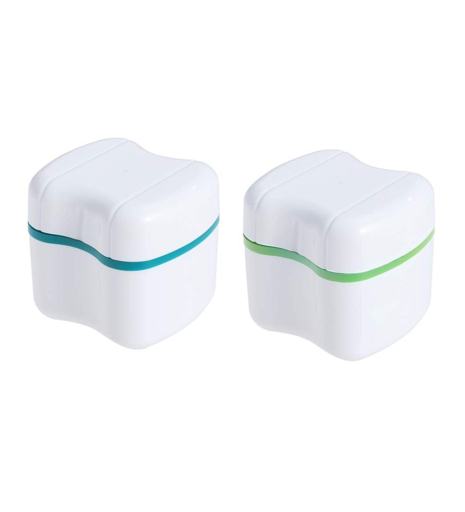Faruta Prosthesis Suitcase for Dentures - Durable Plastic Bath Box with Sieve & Basket Holder - Travel & Cleaning Storage Container (2-Piece Set in Green & Blue) - Buy Online on GoSupps.com