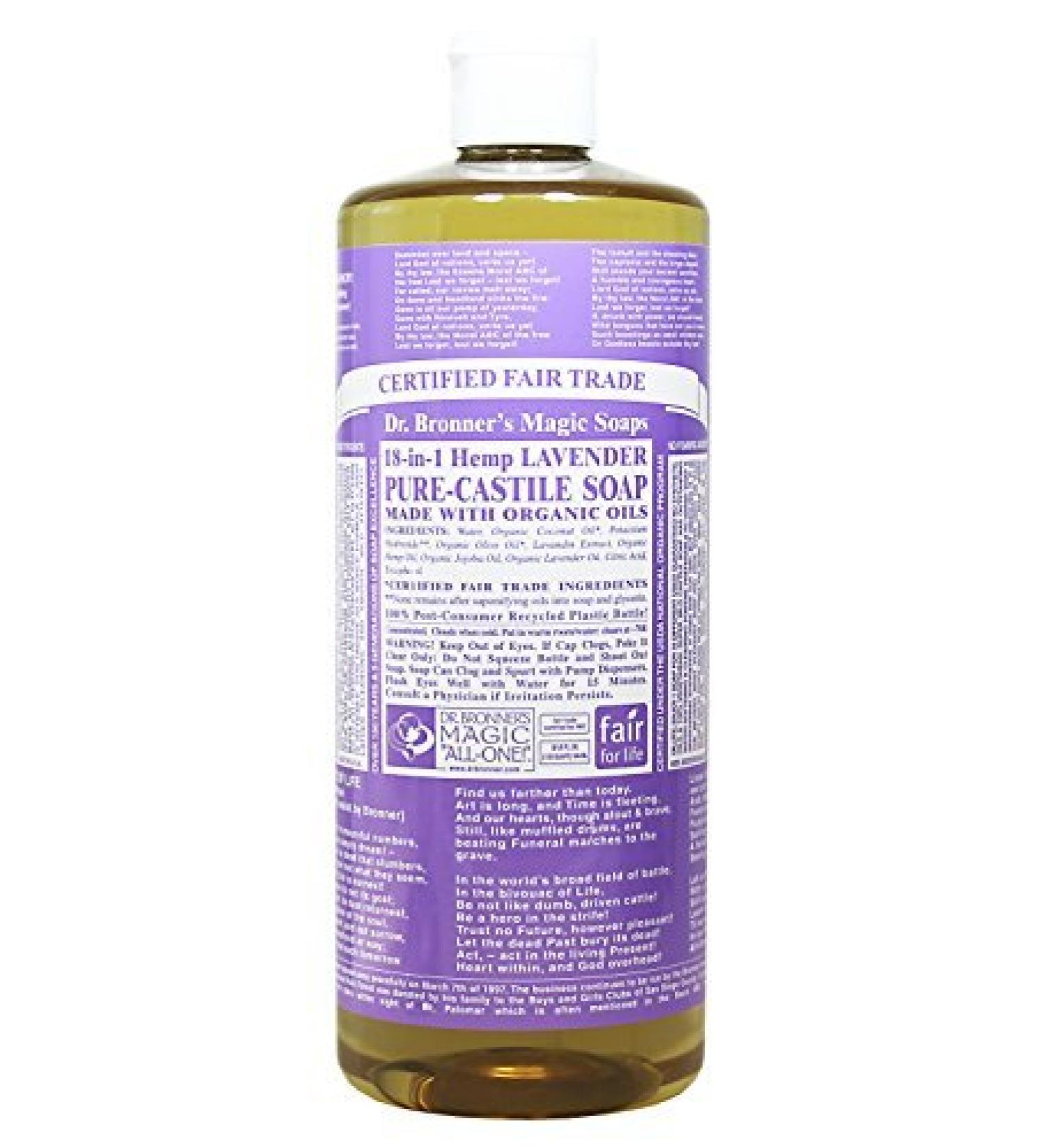 Dr. Bronner's Lavender Hemp Pure Castile Liquid Soap 32 oz - 1 Bottle - Buy Online on GoSupps.com