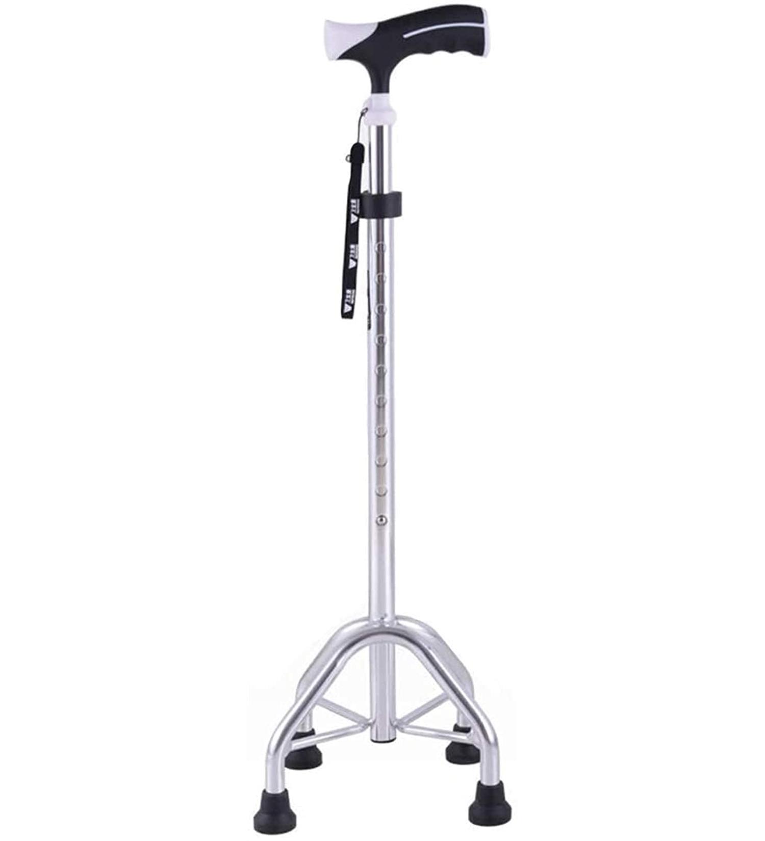Practical Elderly People Small Four Leg Based Aluminum Alloy 10 Height Adjustment Walker with Appropriate Cane for Disabled People gait Cane Interesting - Buy Online on GoSupps.com