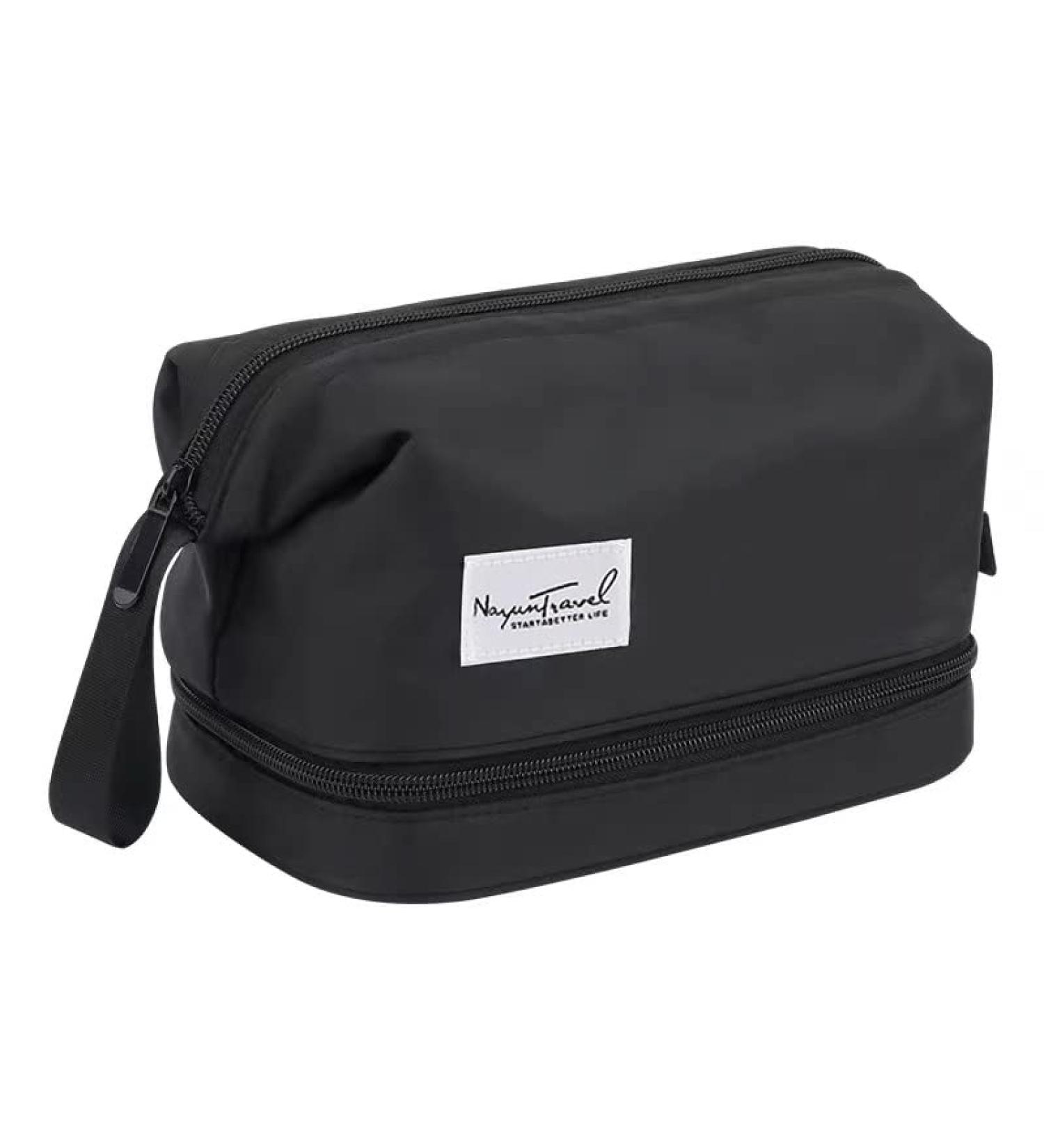 Buy Generic WQND Double Makeup Bag - Stylish Black Polyester for International Shipping - Buy Online on GoSupps.com