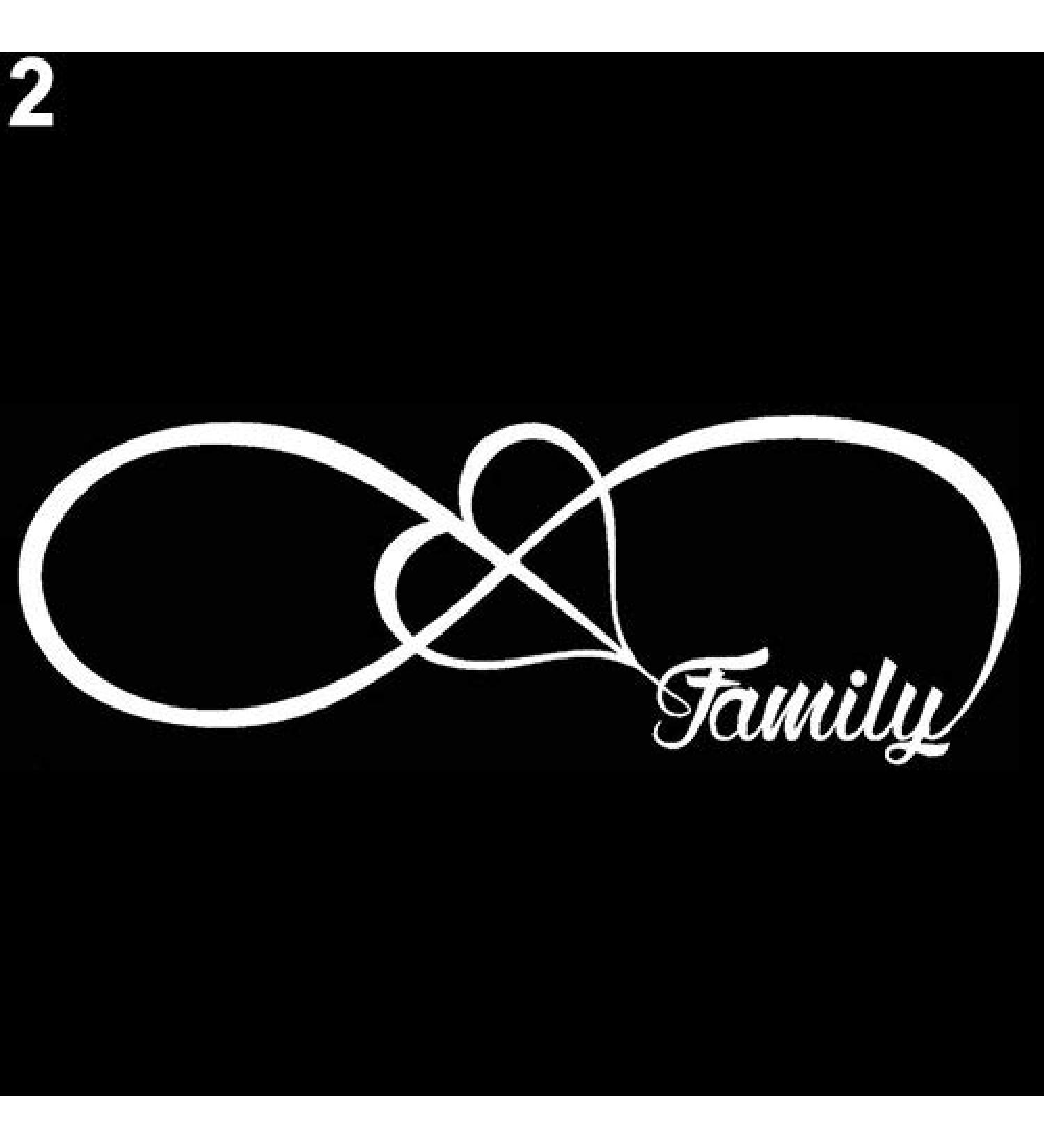 Creative Family Love Heart Infinity Symbol Car Sticker | White Decal for Bumper & Window | 5.1cm x 15.3cm - International Shipping Available - Buy Online on GoSupps.com