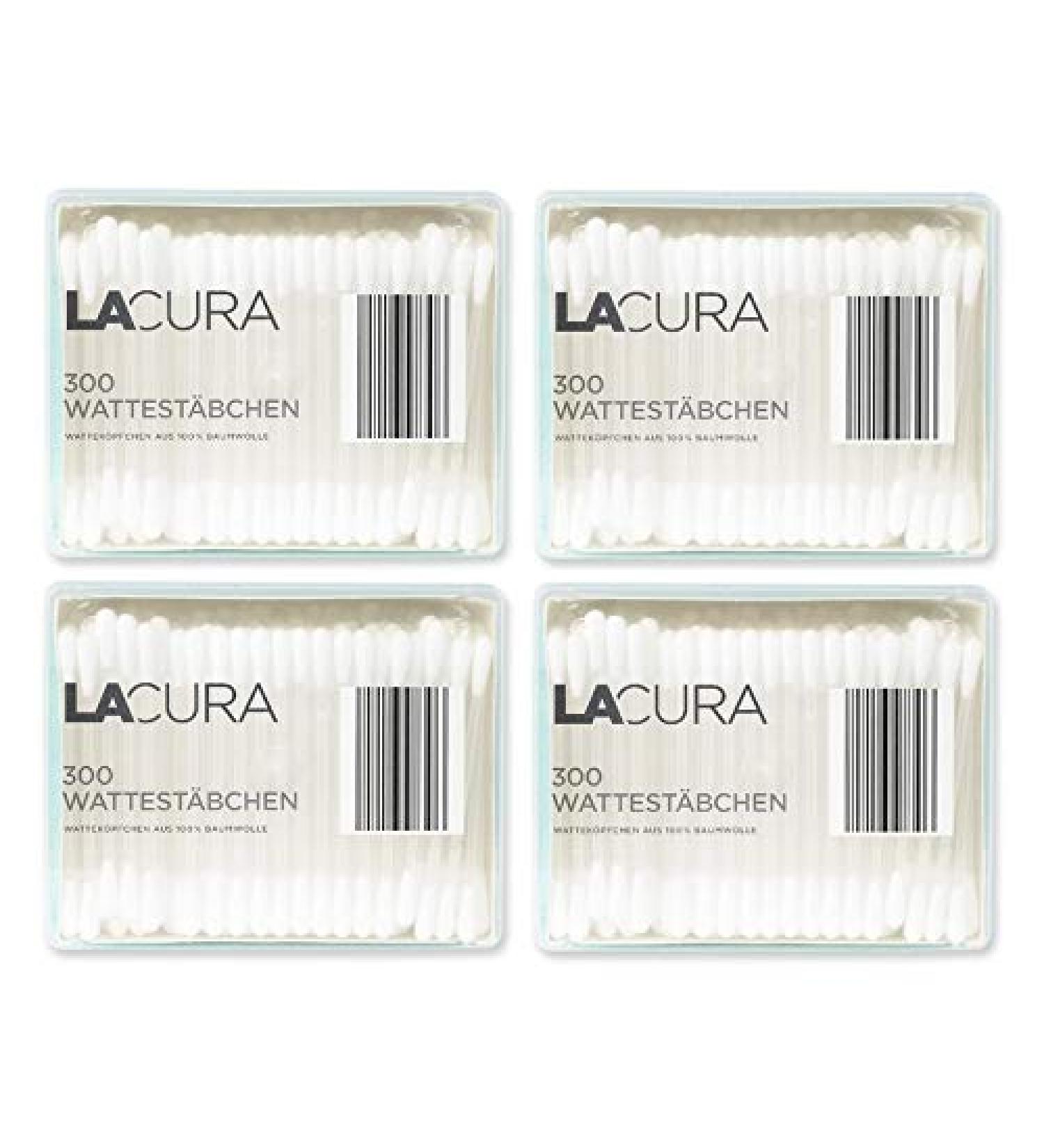 Lacura cotton buds in dispenser cotton heads made of 100% cotton 04x300pcs