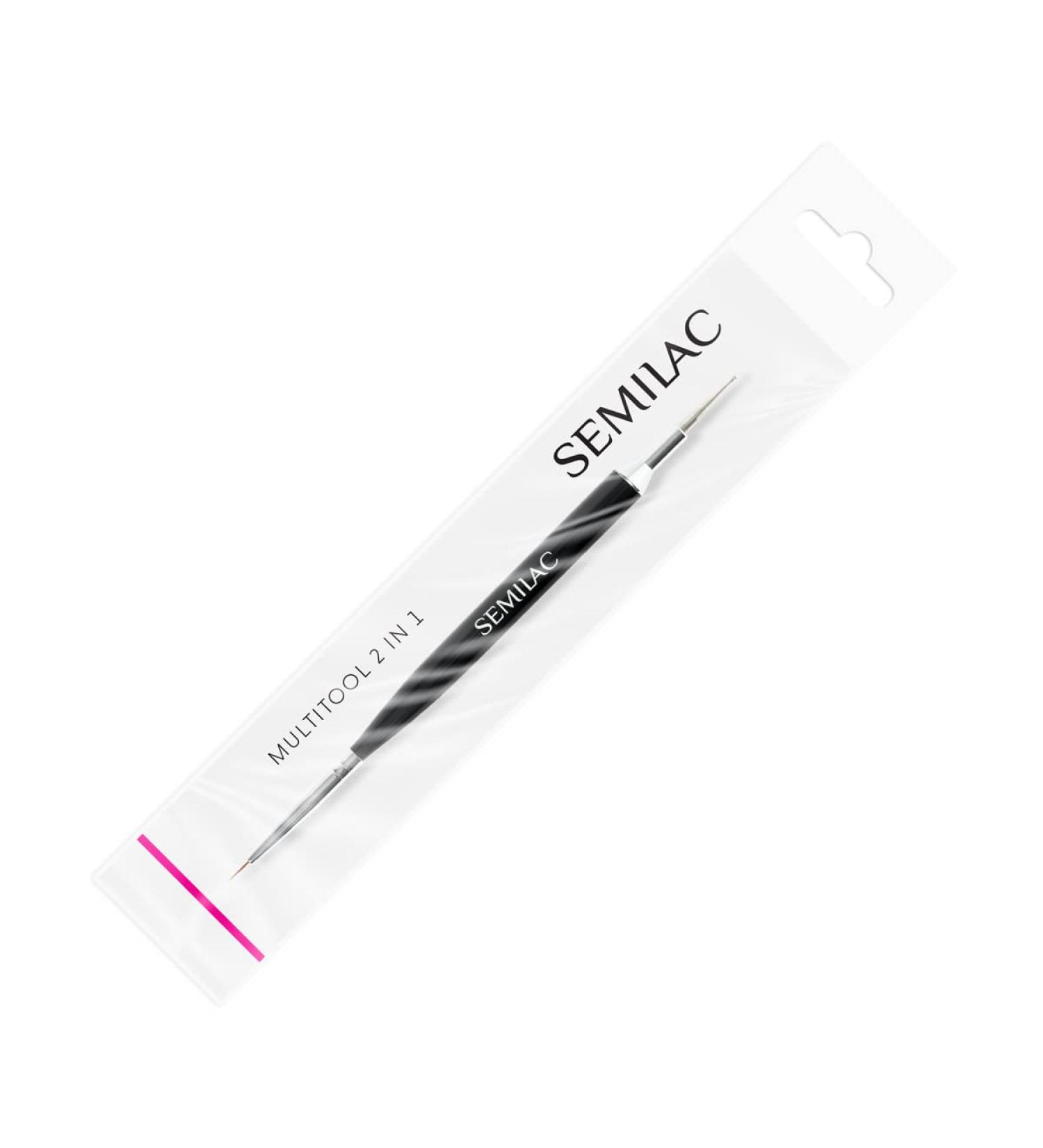 Semilac Multitool 2 in 1 Multifunctional Nail Design Tool Thin Brush and Probe with Ball