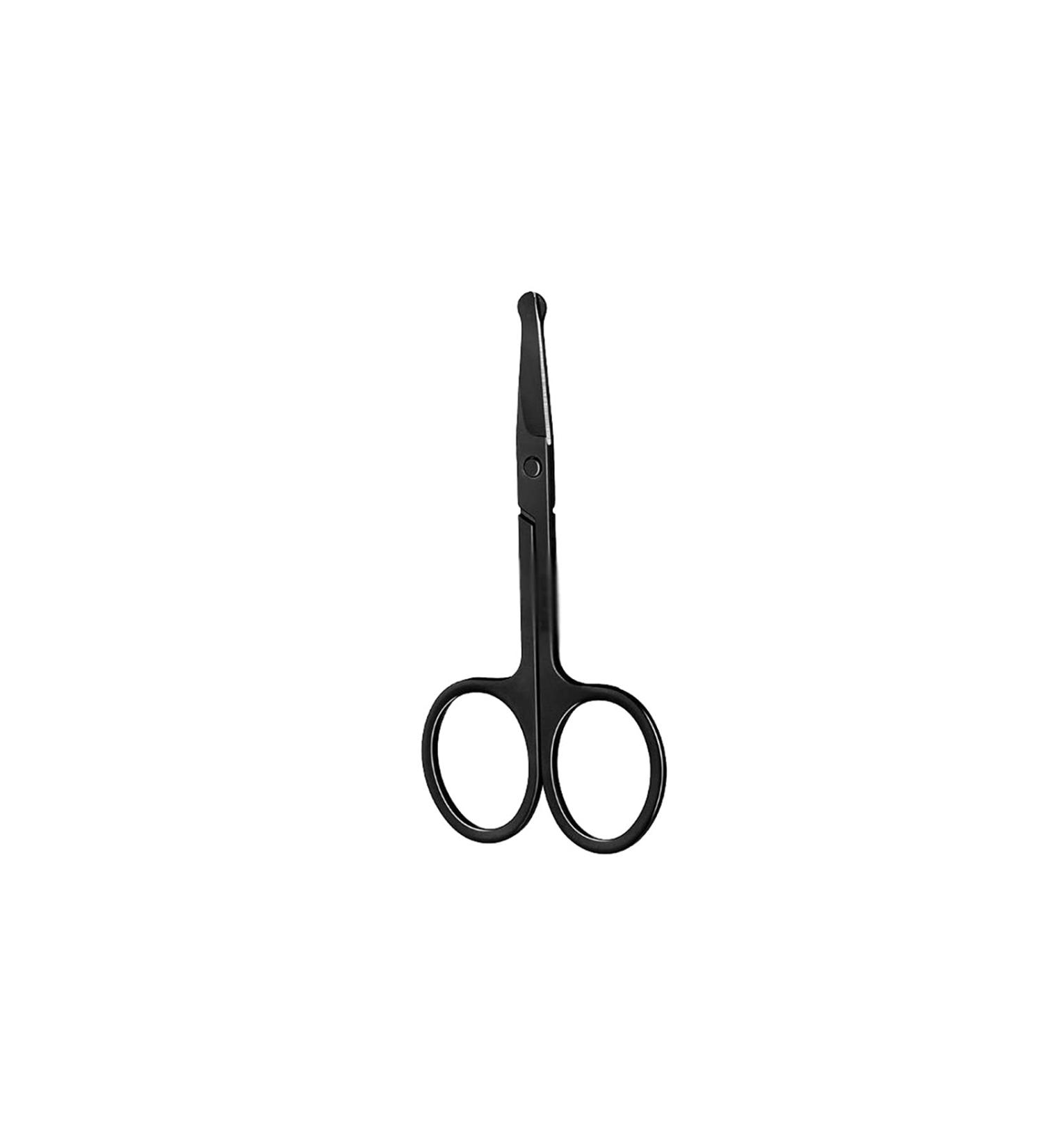 Stainless Steel Nose Hair Trimmer - Portable Curved Mustache & Ear Hair Remover Scissors for Precision Grooming - Buy Online on GoSupps.com