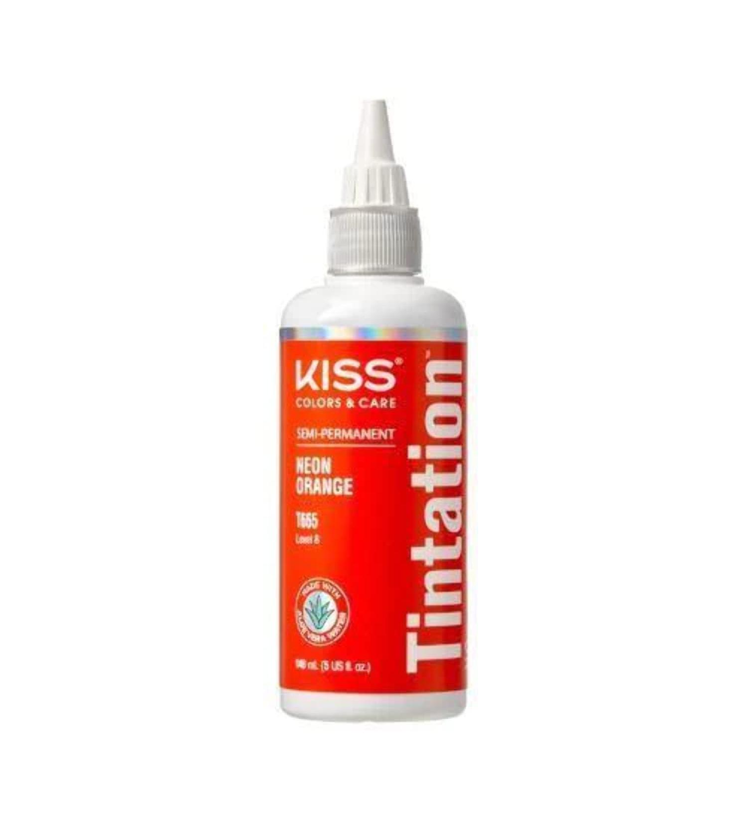 Kiss Tintation Semi Permanent Hair Colour With Argan Oil Aloe Vera - Neon Orange - Buy Online on GoSupps.com