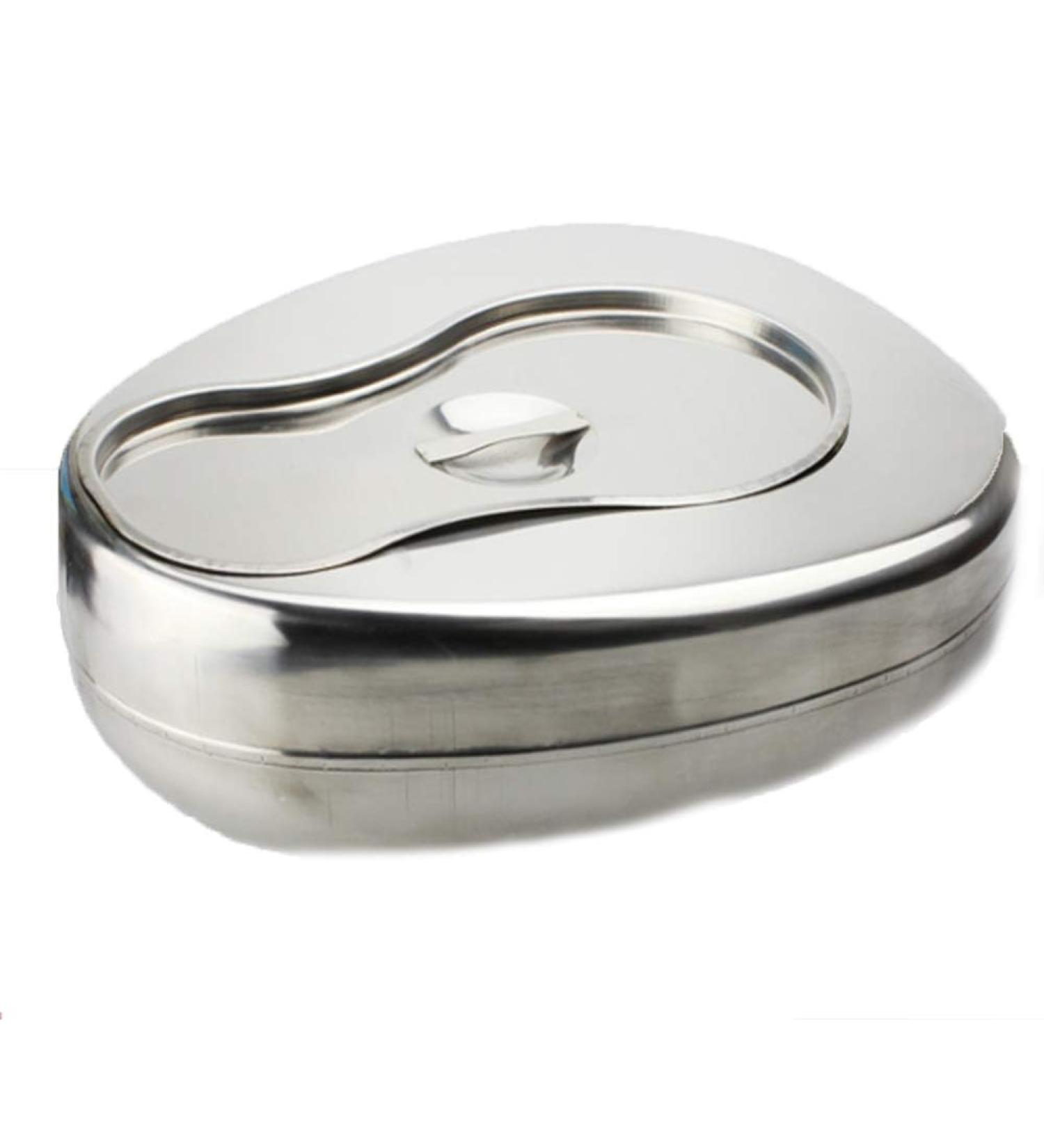 Stainless Steel Bedpan with Lid Stainless Steel Bed Pans for Elderly Smooth Contoured for Male Female Bed-Bound Patient Personal Care - Buy Online on GoSupps.com
