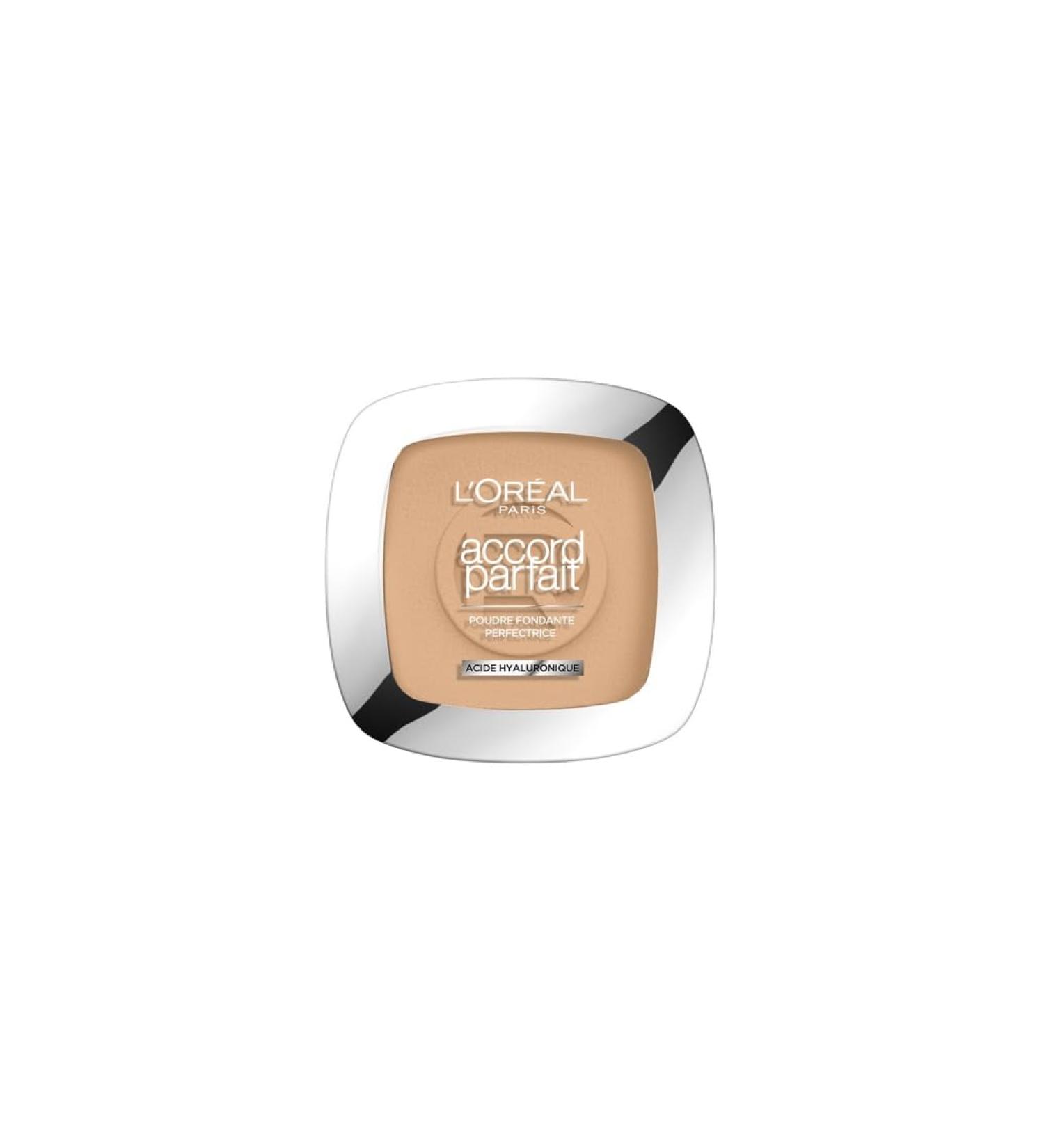 L'Or al Paris - Benefiting Perfecting Melting Powder - Enriched with Mineral Pigments & Hyaluronic Acid - All Skin Types - Perfect Match - Shade: Golden Beige (3.D) - 9g - Buy Online on GoSupps.com