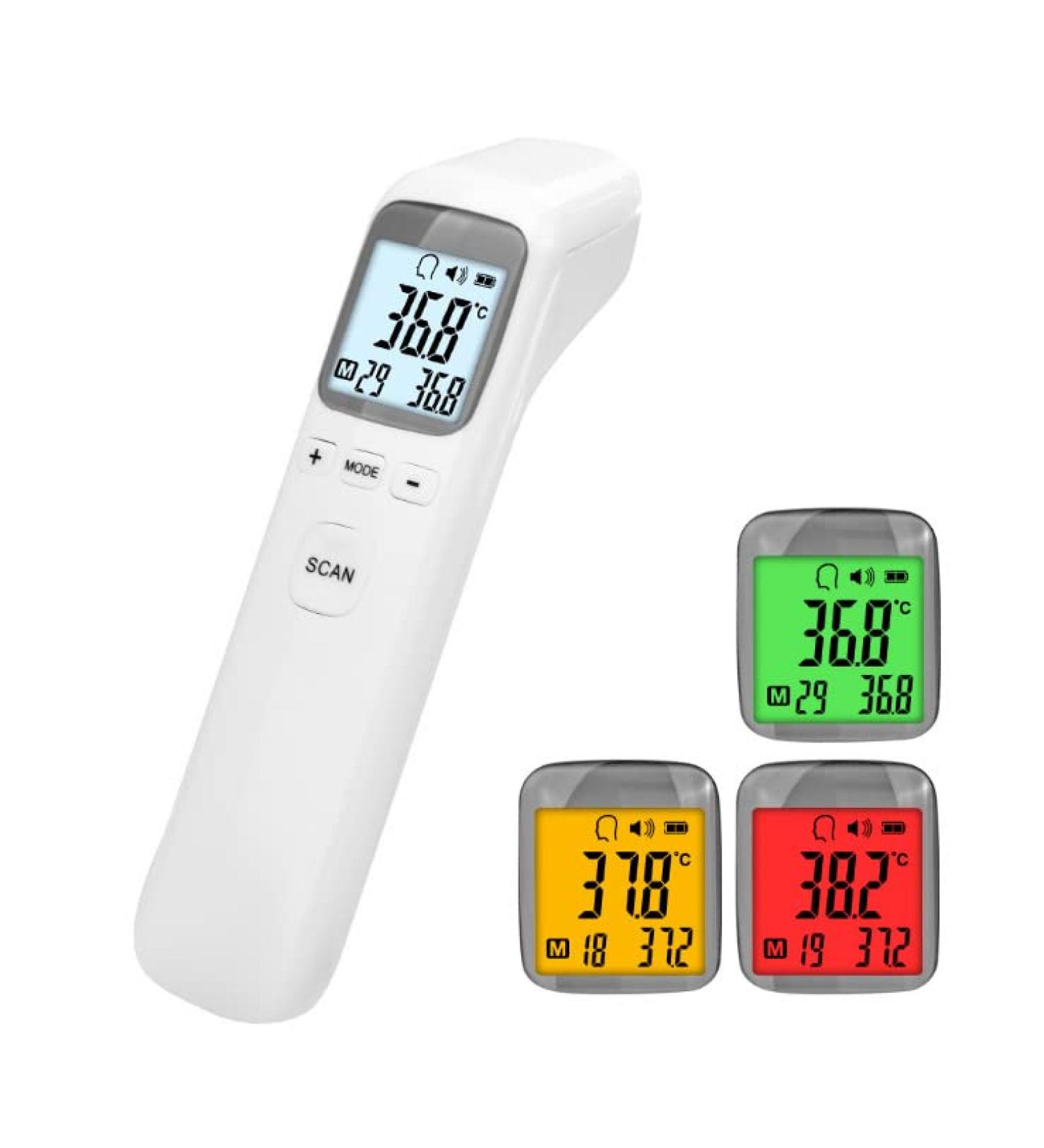 Infrared Digital Thermometer for Adults and Babies - Non-Contact, Fever Alarm, Accurate Reading, LCD Screen - Memory Function - Buy Online on GoSupps.com