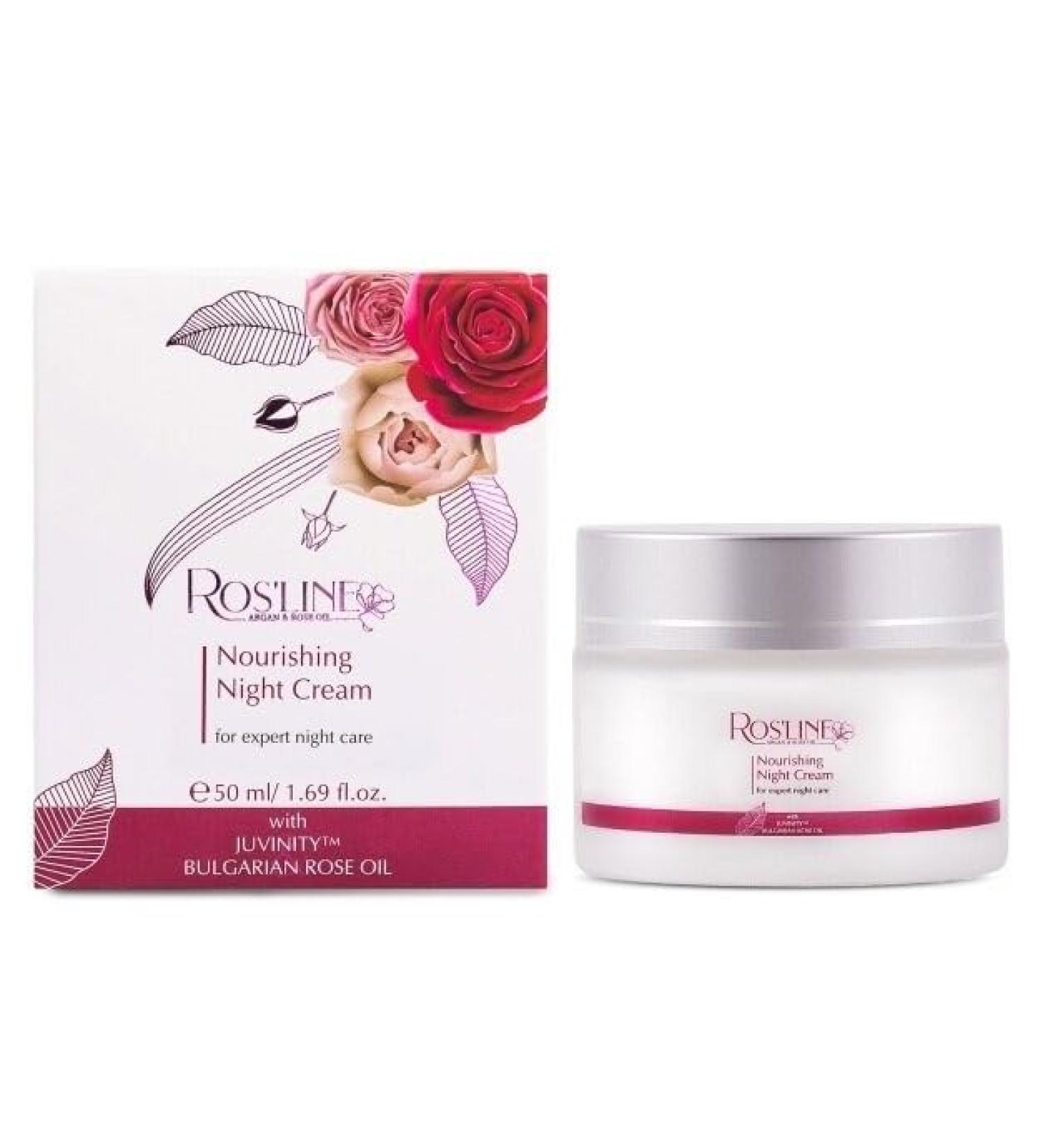 Ros'Line Nourishing Night Cream with Bulgarian Rose Oil Argan Oil 1.69 fl oz