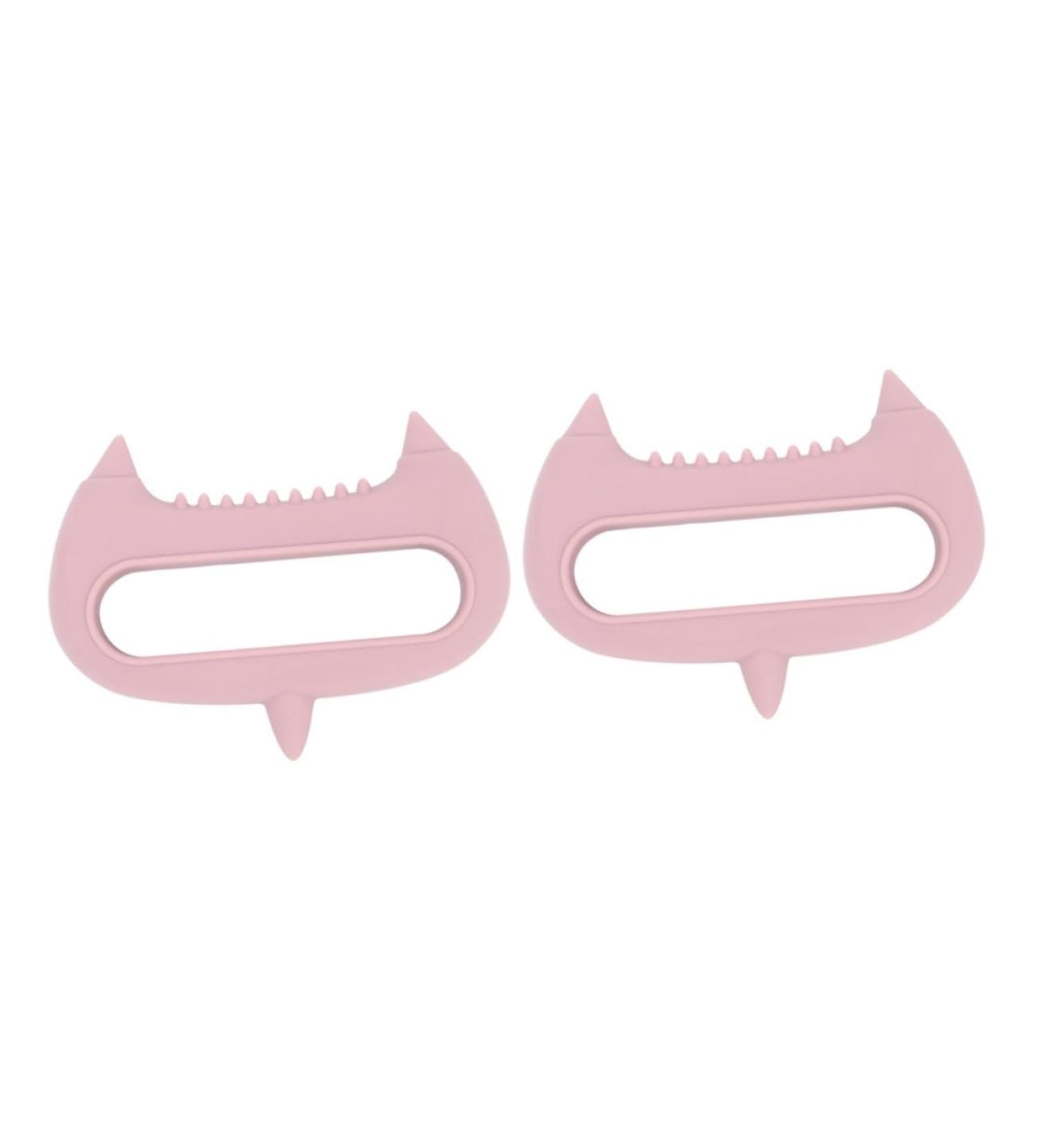 Magiclulu 2-in-1 Acupuncture Hand Massager & Scalp Tool - Silicone Head Massage & Peeling Brush in Pink - Buy Online on GoSupps.com