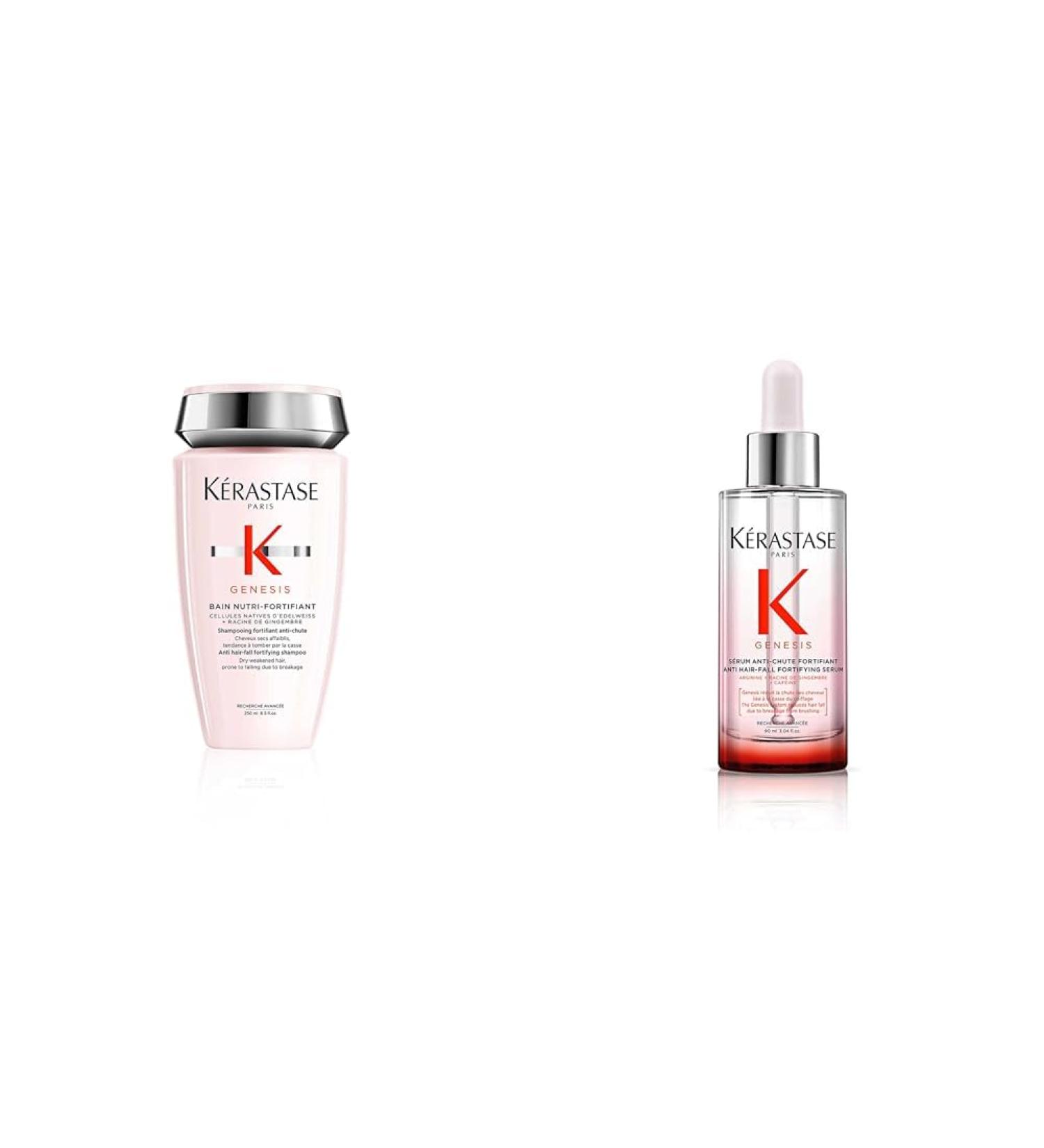 K rastase Genesis Serum & Shampoo Bundle - Strengthening Treatment for Fine Brittle Hair | Anti-Hair Loss & Breakage | 90ml Serum + 250ml Shampoo | International Shipping - Buy Online on GoSupps.com
