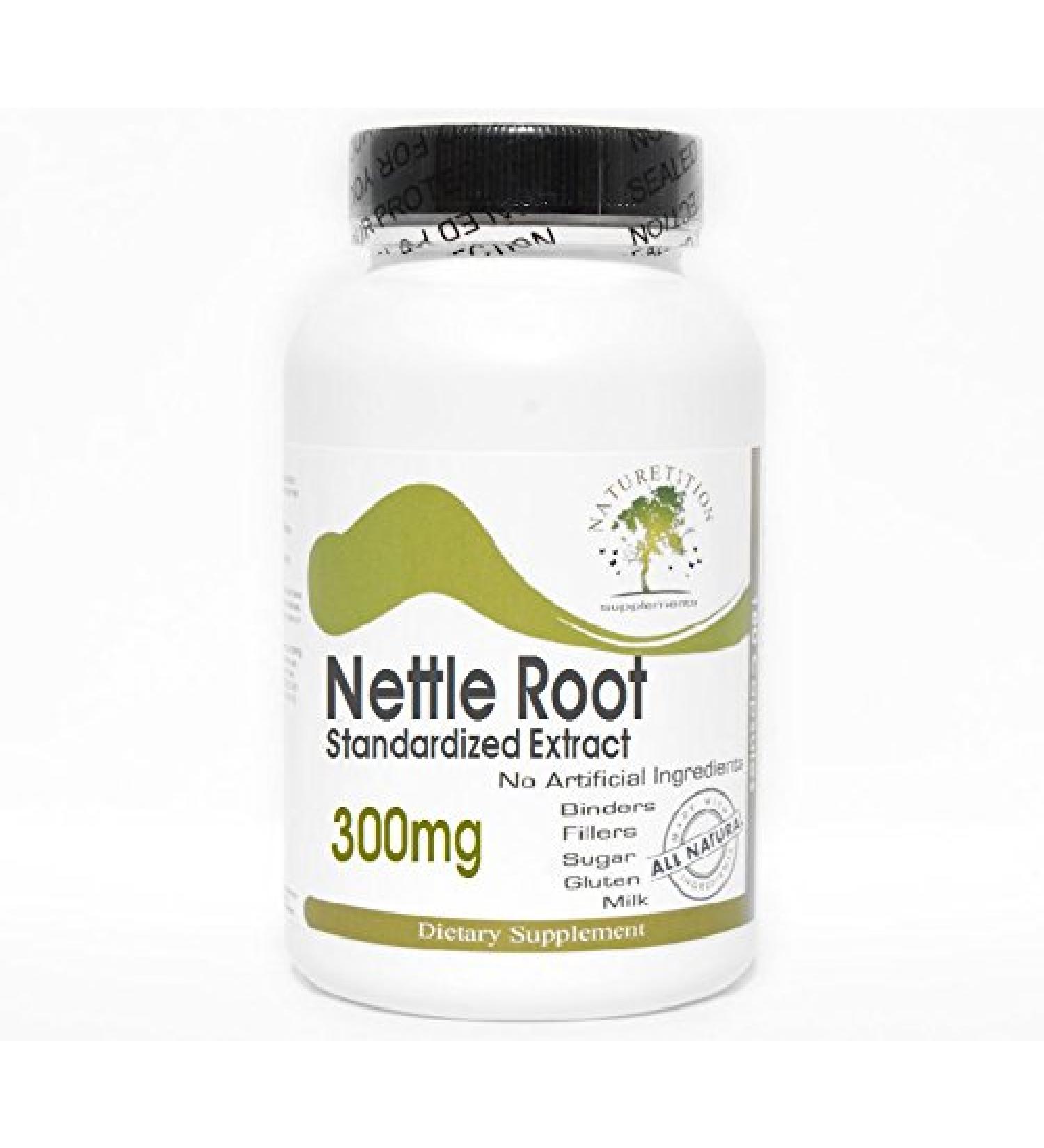 Nettle Root Standardized Extract 300mg 100 Capsules - No Additives Naturetition Supplements