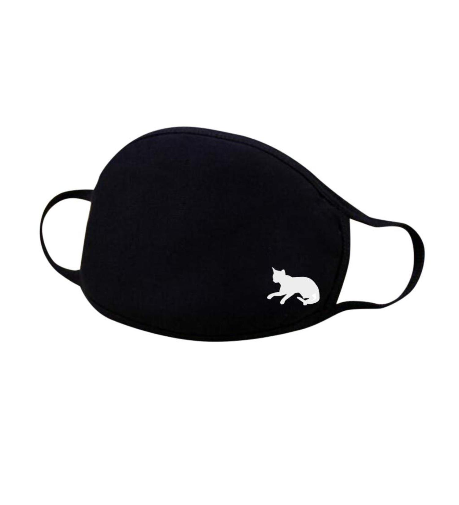 Cartoon Cat Black Cotton Bandanas Face Mouth Cover Face Buff Headwear Reusable and Washable Anti-Pollution Dustproof Facial Protection Quick-drying Dustproof Keep Warm Caps Sports Scarf - Buy Online on GoSupps.com