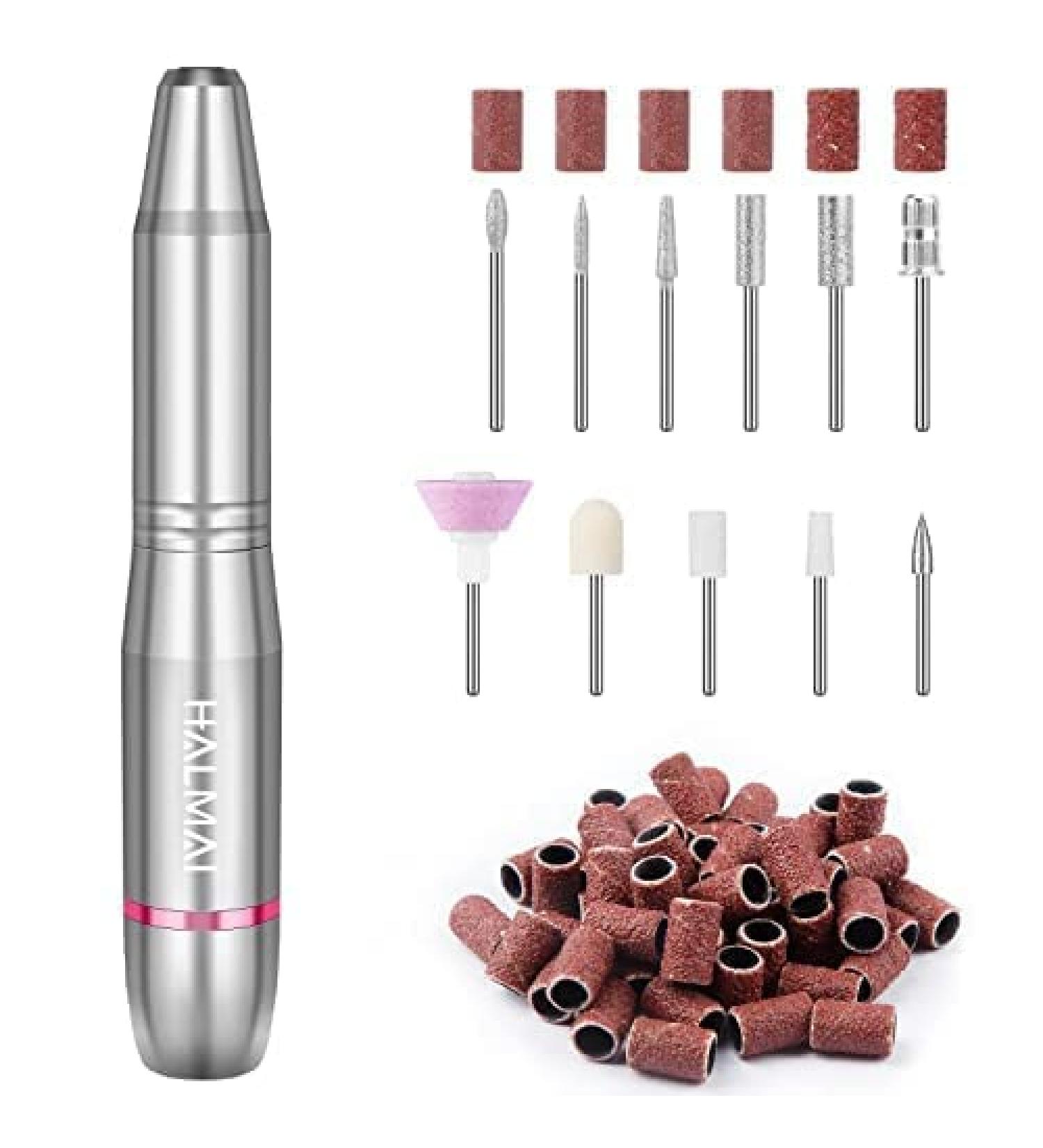 HALMAI Electric Nail Drill Machine with 11 in 1 Kit - Portable Nail File for Acrylic Gel Nails - Manicure Pedicure Tool - Buy Online on GoSupps.com