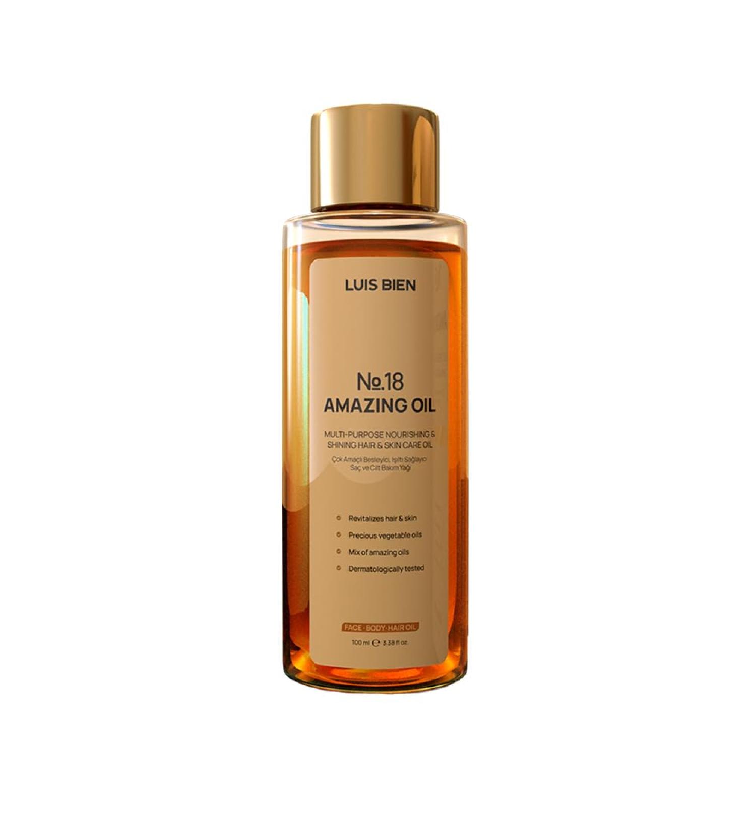 Luis Bien - No: 18 Amazing Oil - Moisturizing and Nourishing Oil for Hair and Skin - 100 ml - Buy Online on GoSupps.com