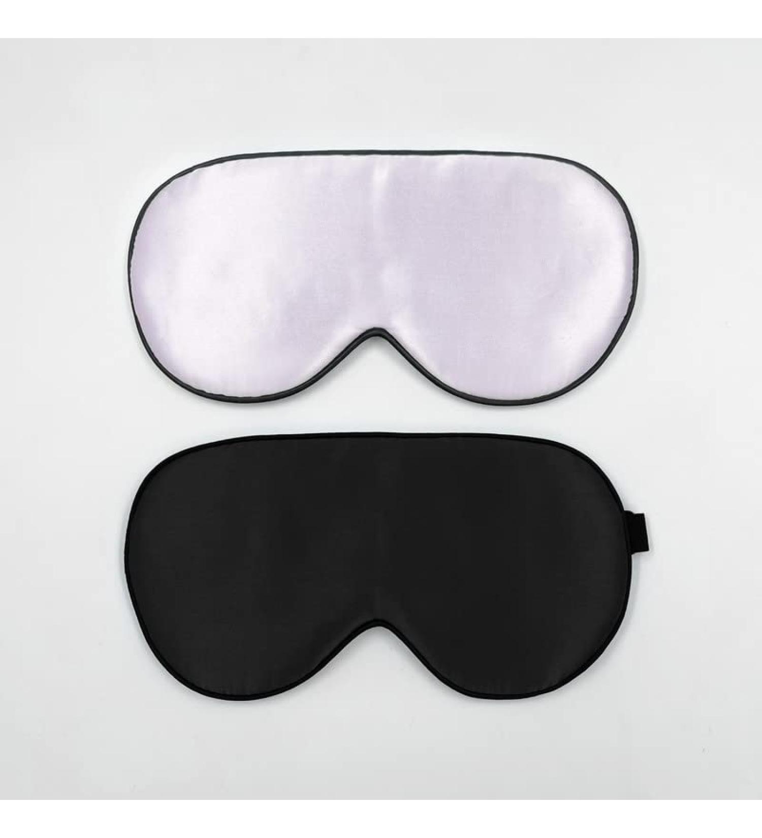 Townssilk 2 Pcs 100% Silk Sleep Mask with Adjustable Strap - Black & Lavender - Buy Online on GoSupps.com