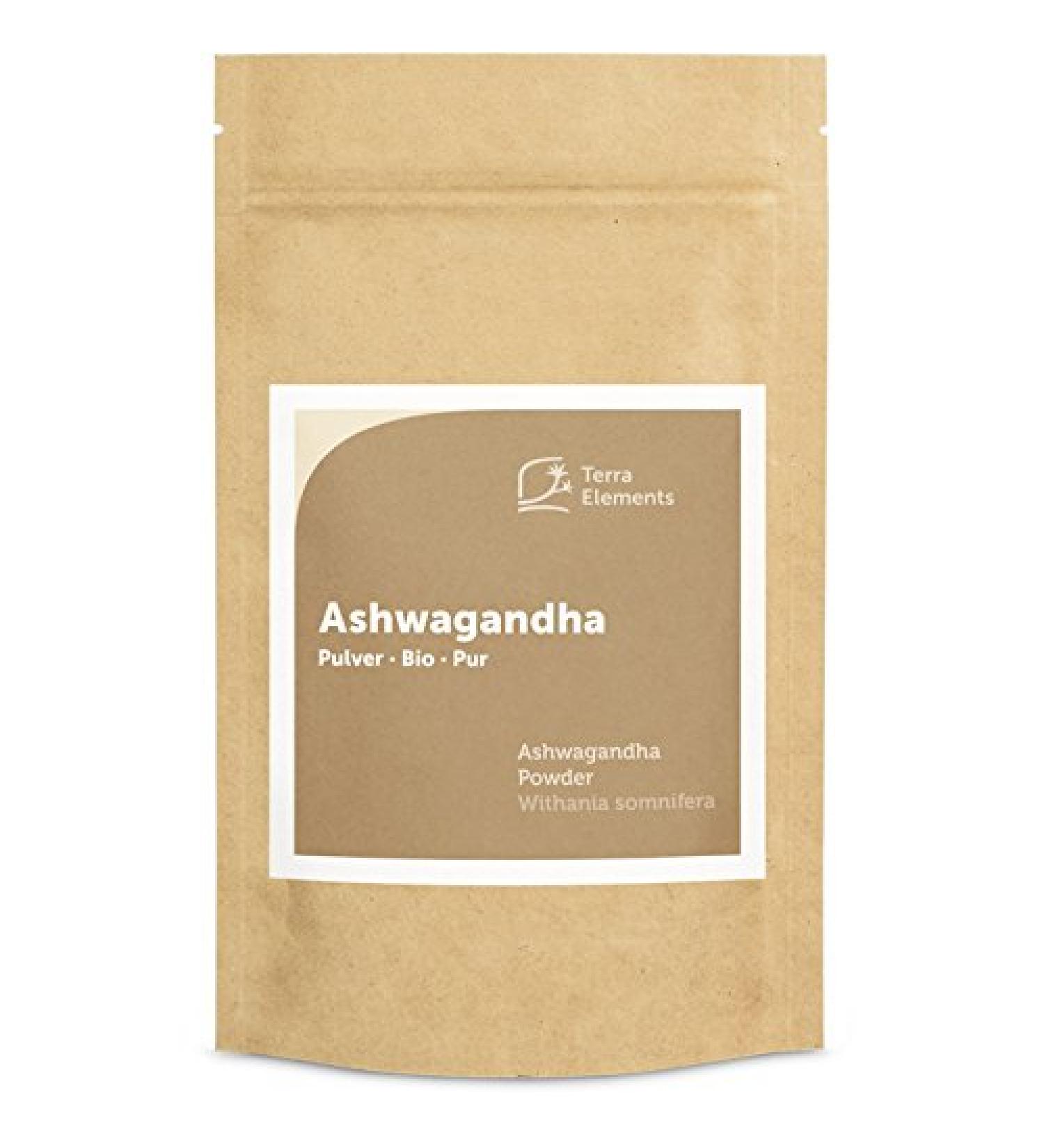 Terra Elements Ashwagandha Organic Powder 100g I 100% Pure I Vegan I Raw Quality - Buy Online on GoSupps.com
