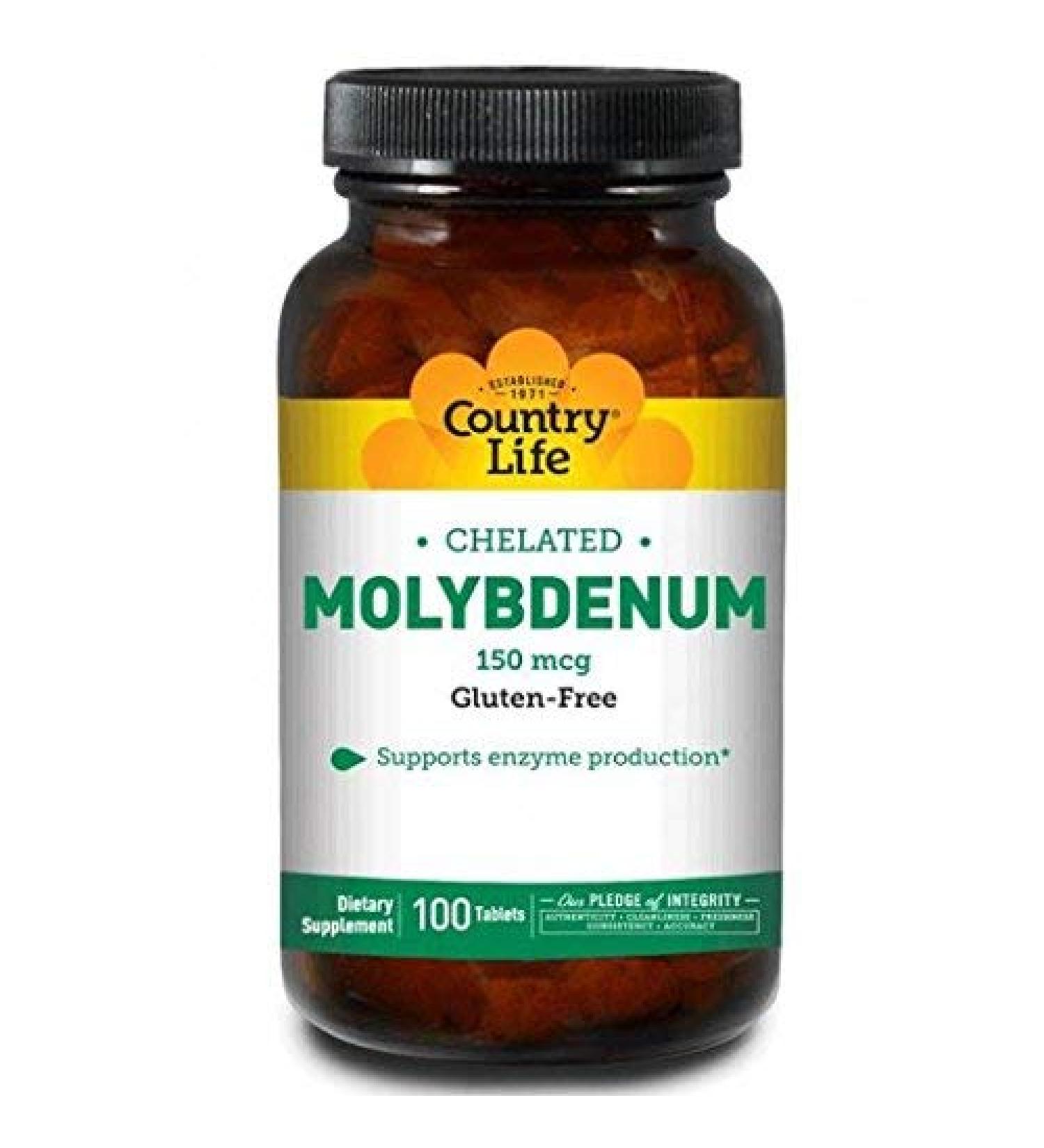 Country Life Chelated Molybdenum 150 mcg 100 Tablets