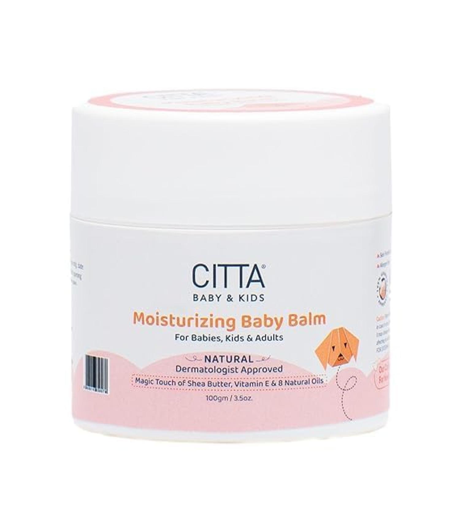 CIT_TA Moisturizing Baby Balm - Nourishing 8 Natural Oils & Shea Butter for Dry & Sensitive Skin | 100 gm | Ideal Baby Moisturizer - Buy Online on GoSupps.com