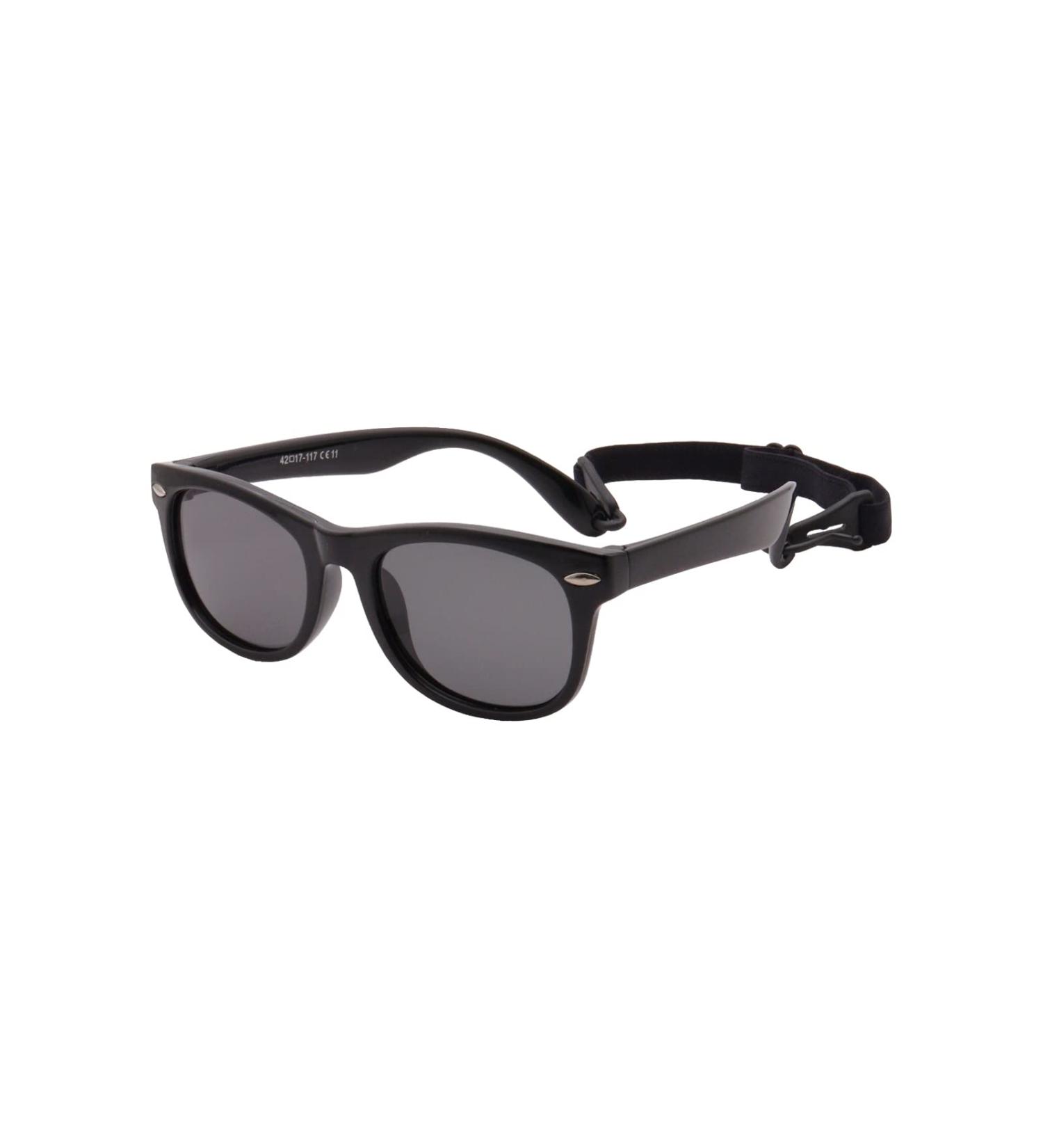 FOURCHEN Flexible Polarized Baby Sunglasses with Strap | Age 0-3 | Black - Buy Online on GoSupps.com
