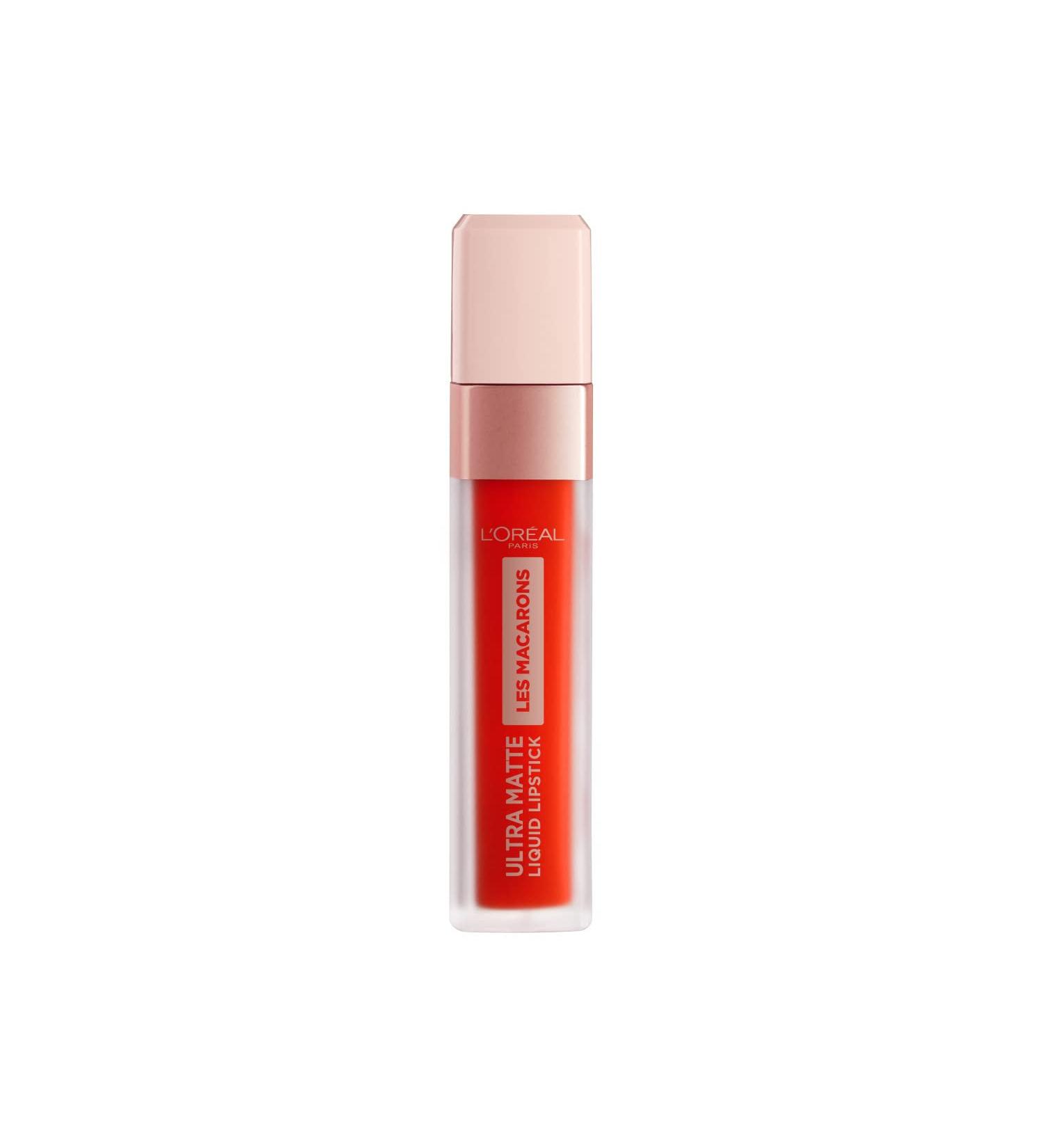 L'Oreal Paris Les Macarons Matte Liquid Lipstick 826 Mademoiselle Mango 31g - Pack of 1 | Long-Lasting Lip Color - Buy Online on GoSupps.com