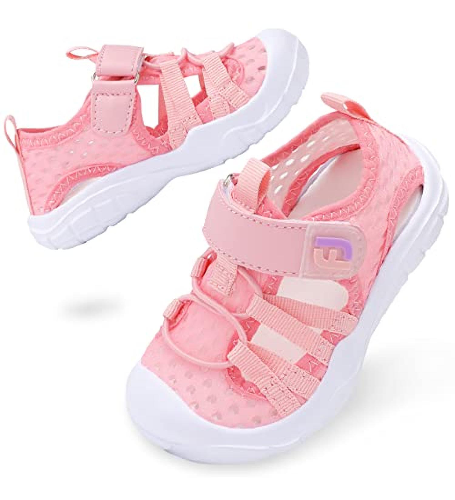 JOINFREE Toddler Water Shoes - Breathable Quick Dry Beach Sandals, Lightweight & Flexible - 7 Toddler Pink - Buy Online on GoSupps.com